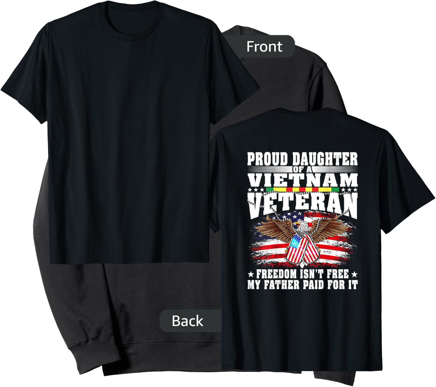 Proud Daughter Of A Vietnam Veteran - Military Vet's Child Sweatshirt - Sweatshirt | Black