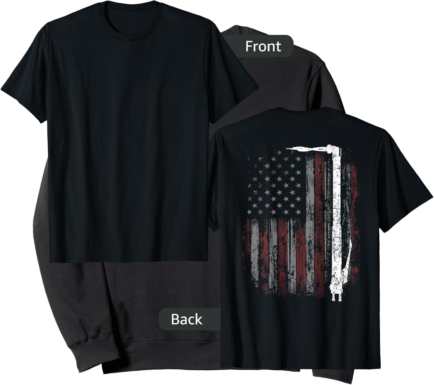 Welding Vintage Patriotic USA American Flag Welder ON BACK Sweatshirt - Sweatshirt | Black