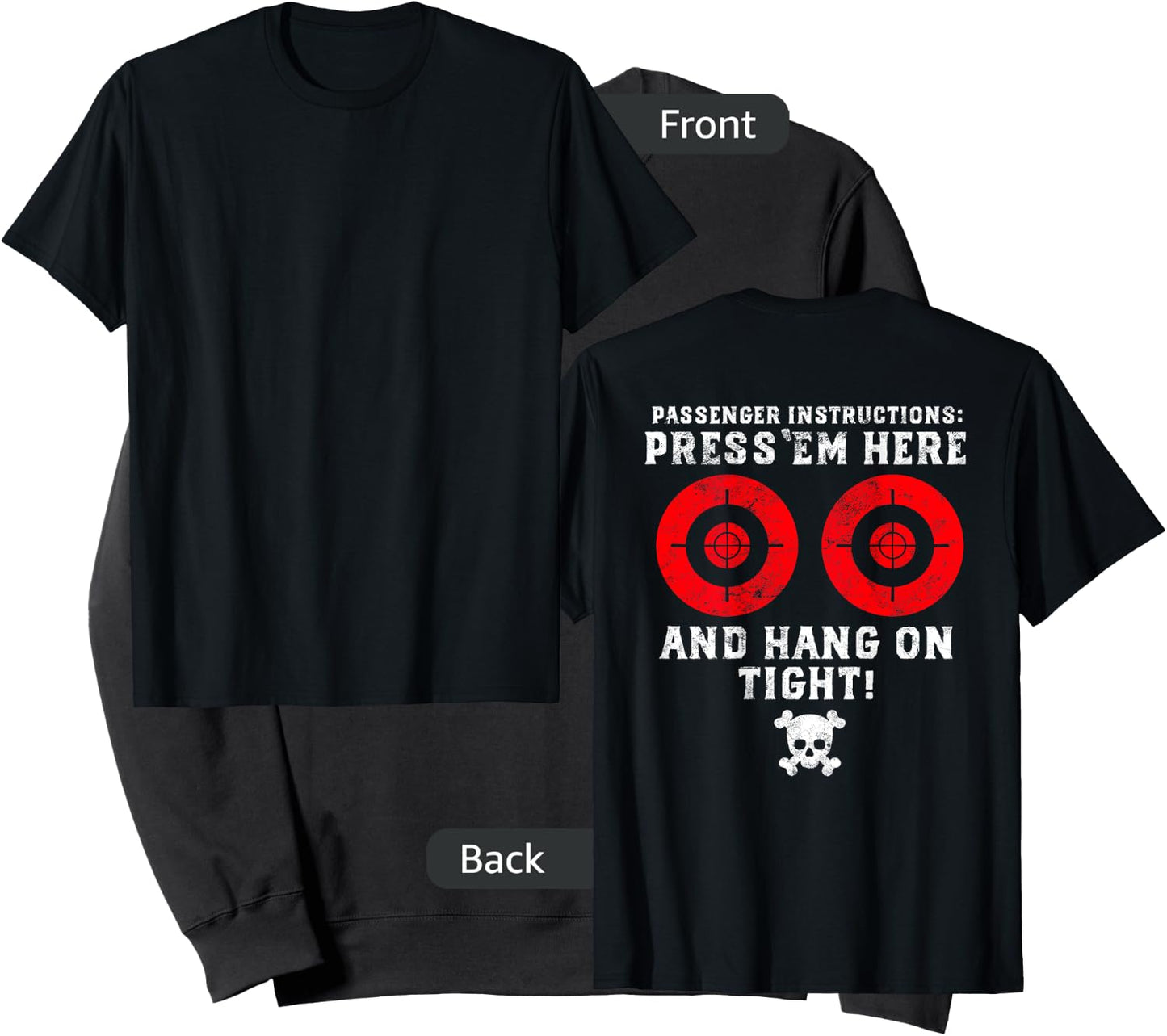 Passenger Instructions Press Em Here Funny Motorcycle Biker Sweatshirt - Sweatshirt | Black