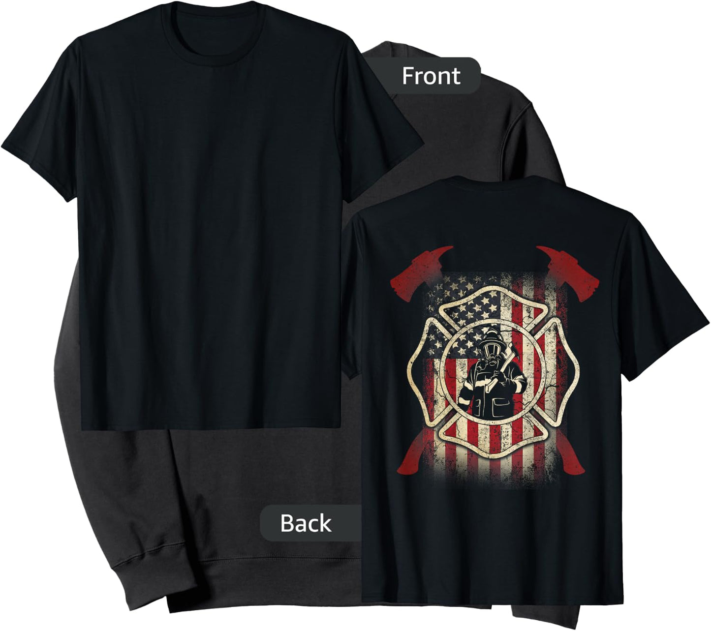 Patriotic Firefighter USA Flag Axe American Flag Fireman Sweatshirt - Sweatshirt | Black