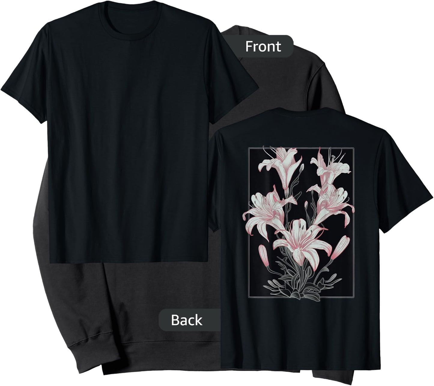 Back print: Beautiful Floral Festival Lily on Lilies Flower Sweatshirt - Sweatshirt | Black