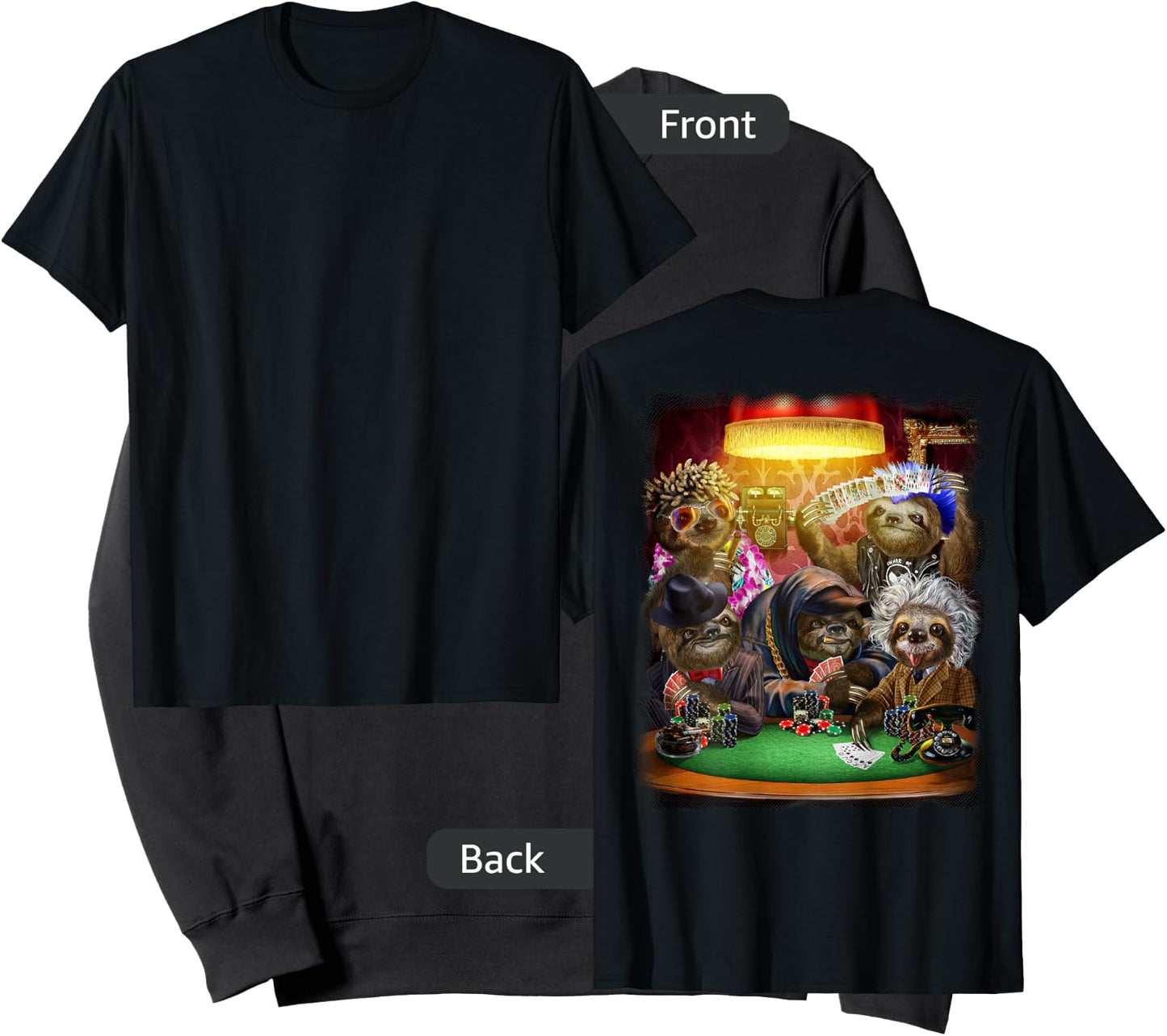 Giant Sloth Playing Poker Cards Sweatshirt - Sweatshirt | Black