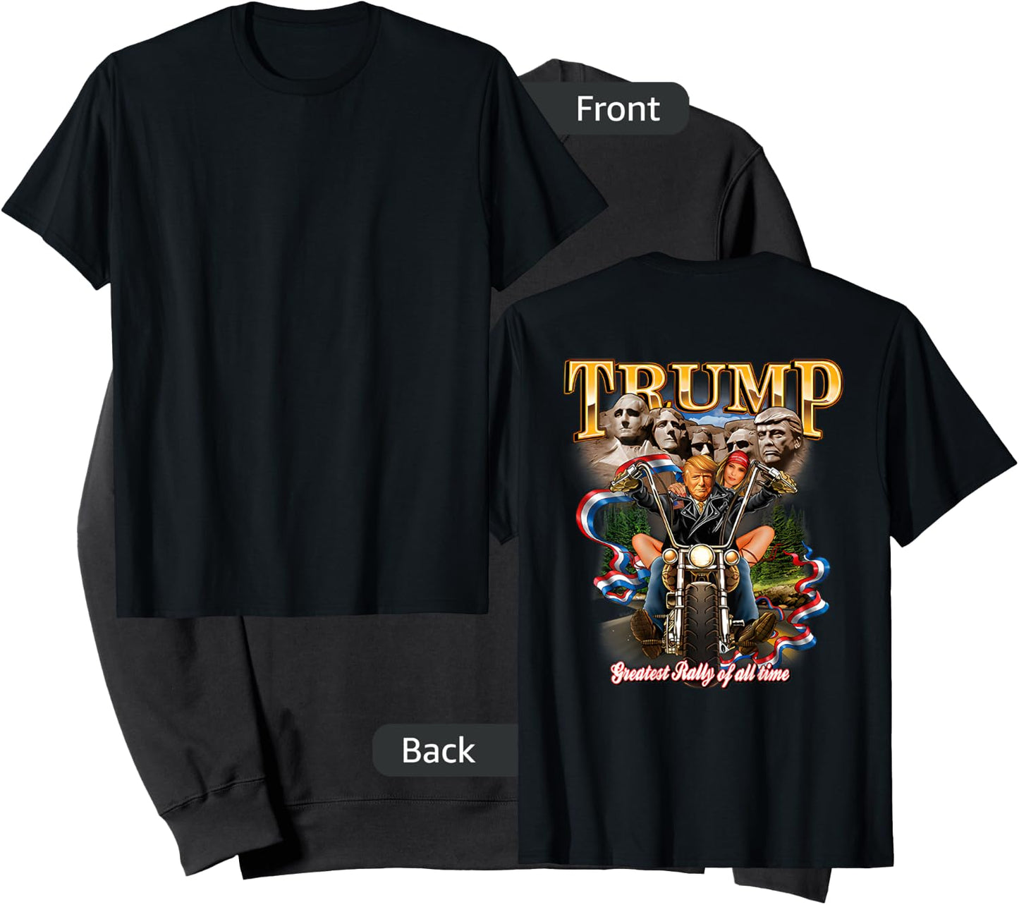 Trump Greatest Rally of All Time Motorcycle (on Back) Sweatshirt - Sweatshirt | Black