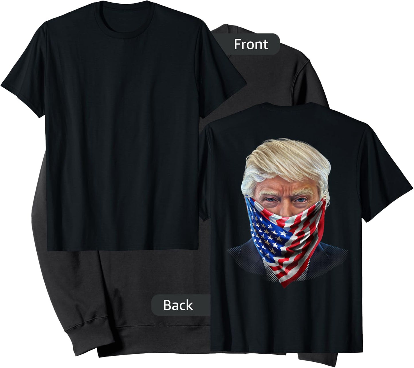 President Donald Trump in Flag of USA Bandana Sweatshirt - Sweatshirt | Black