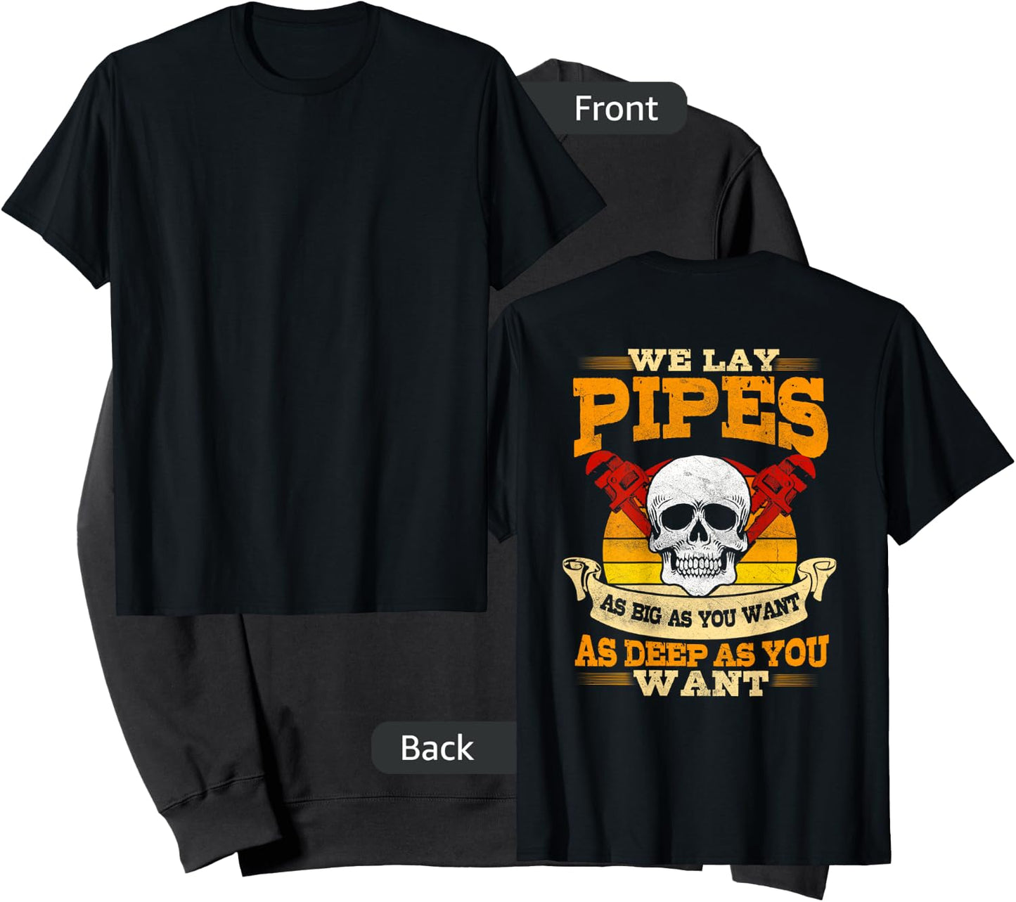 Pipefitter Funny Plumber Image On Back Of Shirt Sweatshirt - Sweatshirt | Black
