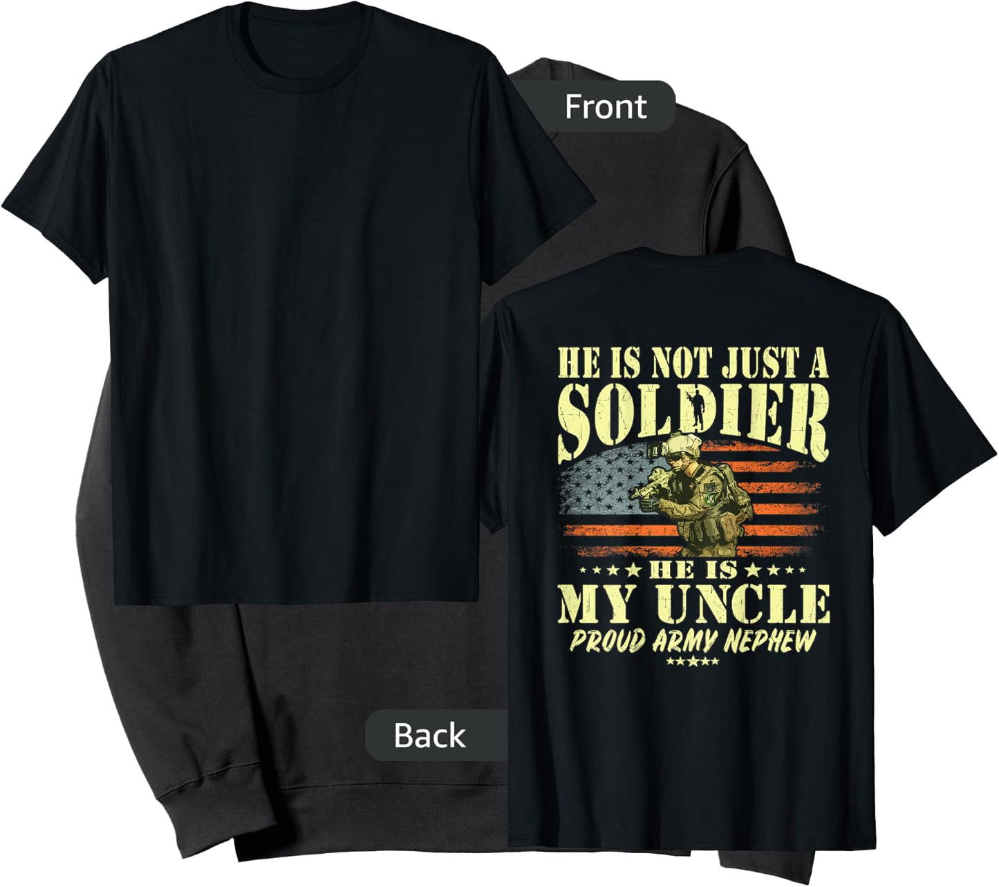 My Uncle Is A Soldier Hero Proud Army Nephew Military Family Sweatshirt - Sweatshirt | Black