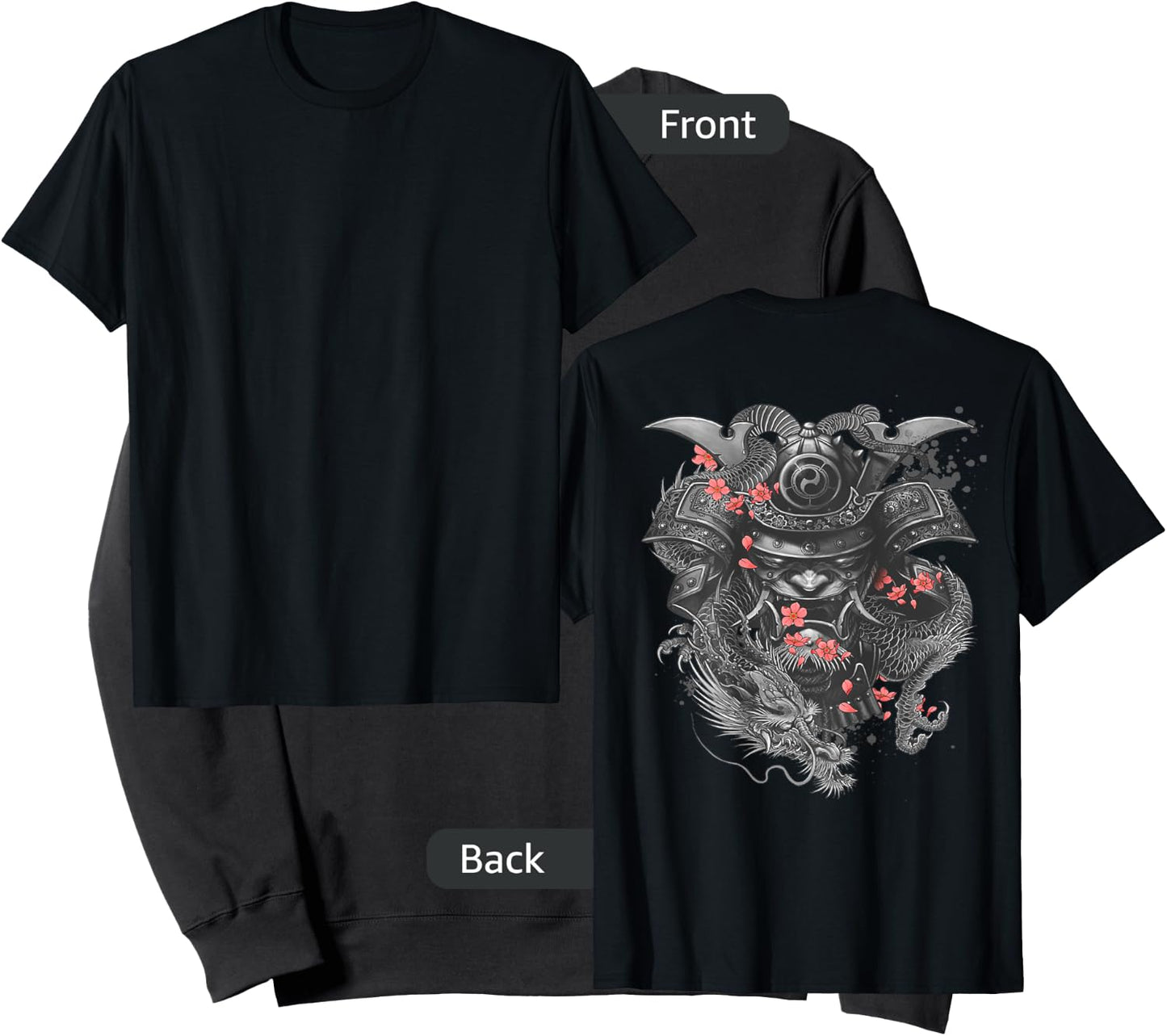 Samurai DESIGN ON THE BACK Oni Bushido Japanese Warrior Sweatshirt - Sweatshirt | Black