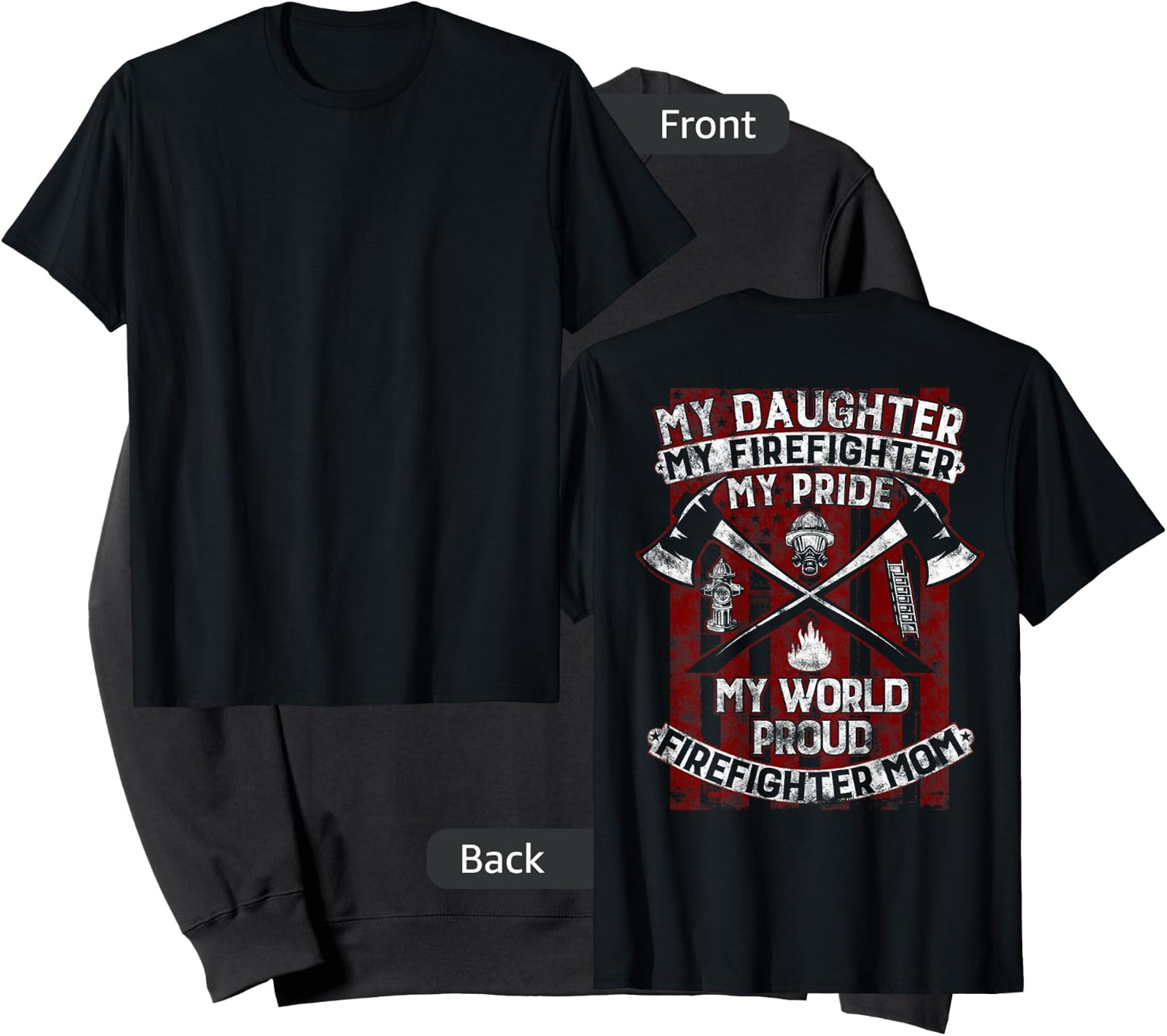 My Daughter My Firefighter Hero | Proud Firefighter Mother Sweatshirt - Sweatshirt | Black