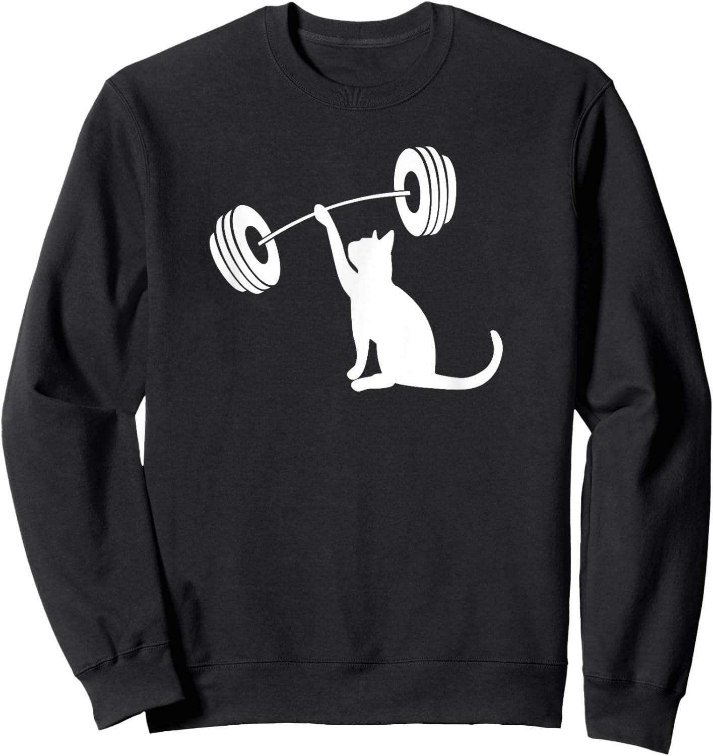 Funny Fitness Weight Strength Gym Cat Lifting Women Sweatshirt - Sweatshirt | Black