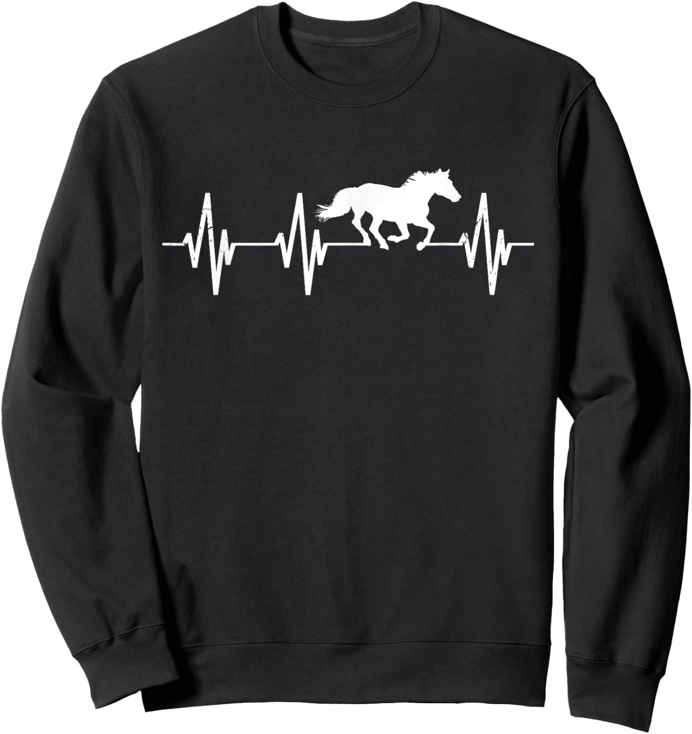 Horse heart line pulse rate equestrian gift horse Sweatshirt - Sweatshirt | Black