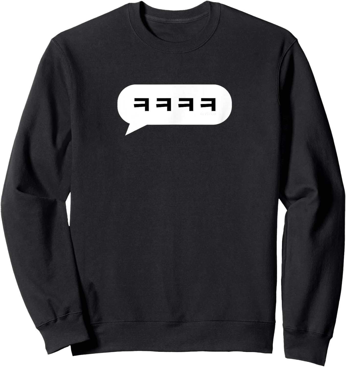 Korean Hangul Laugh Characters in Chat Bubble Sweatshirt - Sweatshirt | Black