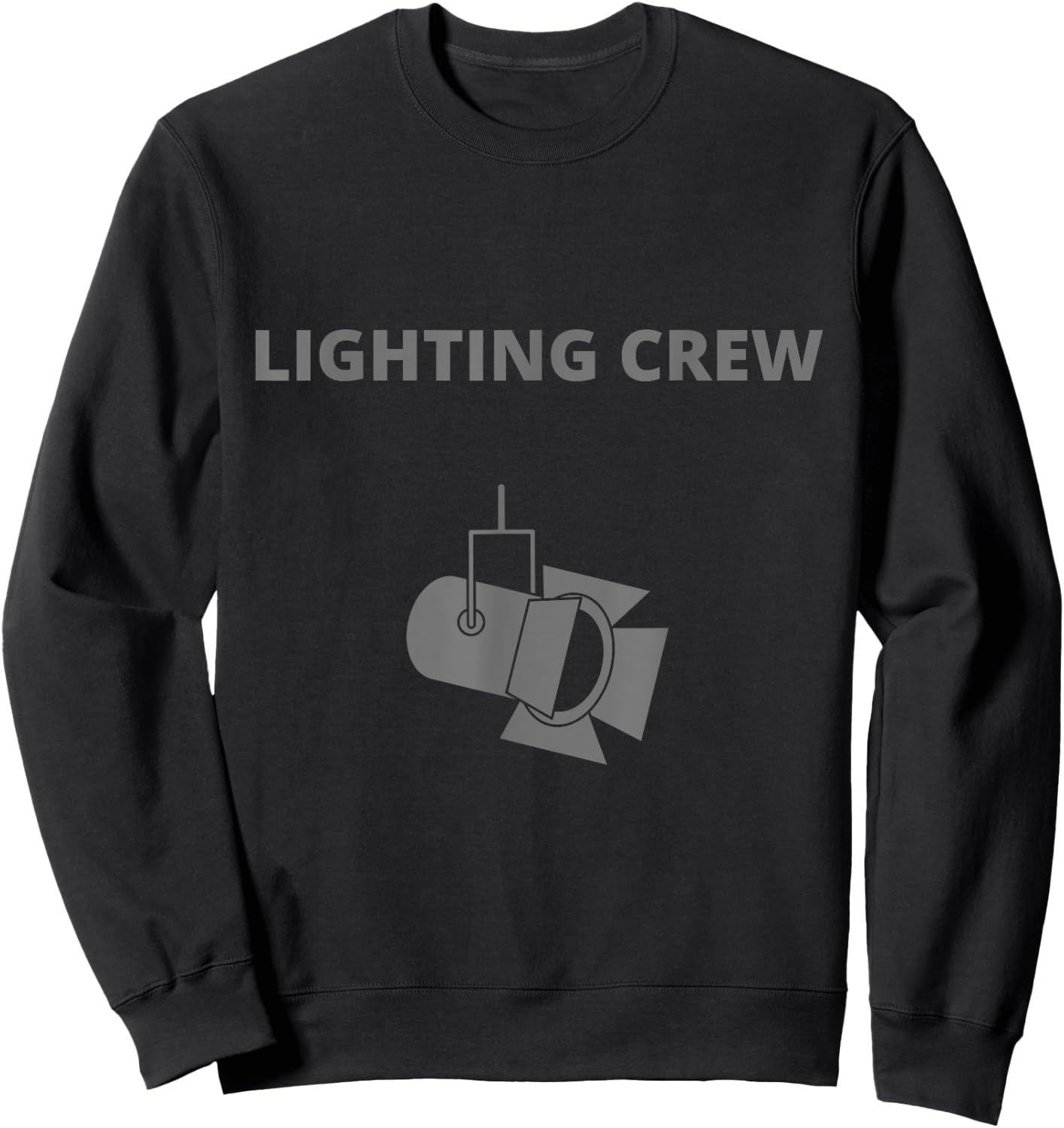 LIGHTING CREW w/ Light, Low Visibility Gray Ink, Front Print Sweatshirt - Sweatshirt | Black