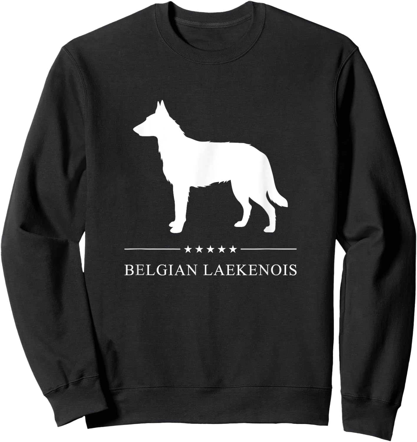 Belgian Laekenois Dog White Silhouette Sweatshirt - Sweatshirt | Black