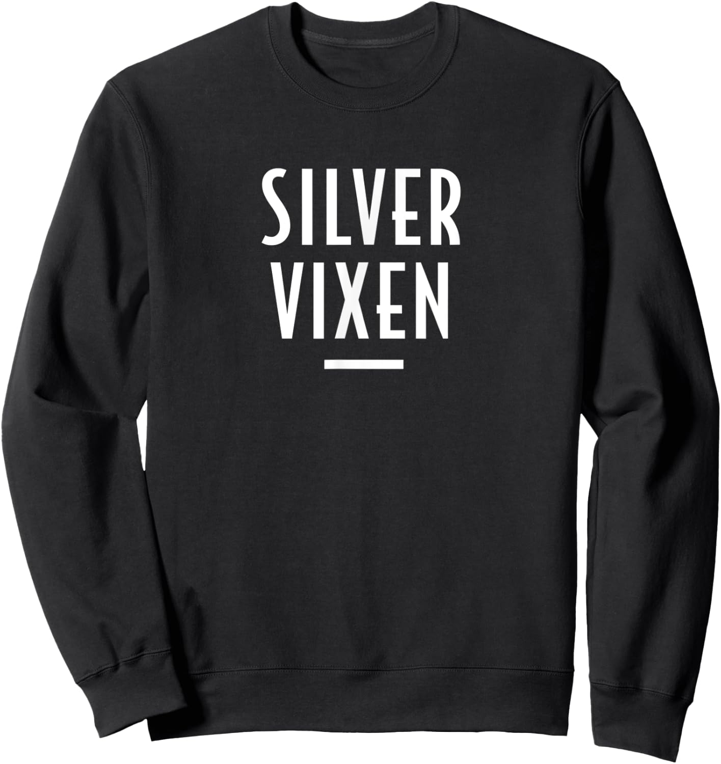Silver Vixen - Grey / Gray Hair Retro Typographic Sweatshirt - Sweatshirt | Black