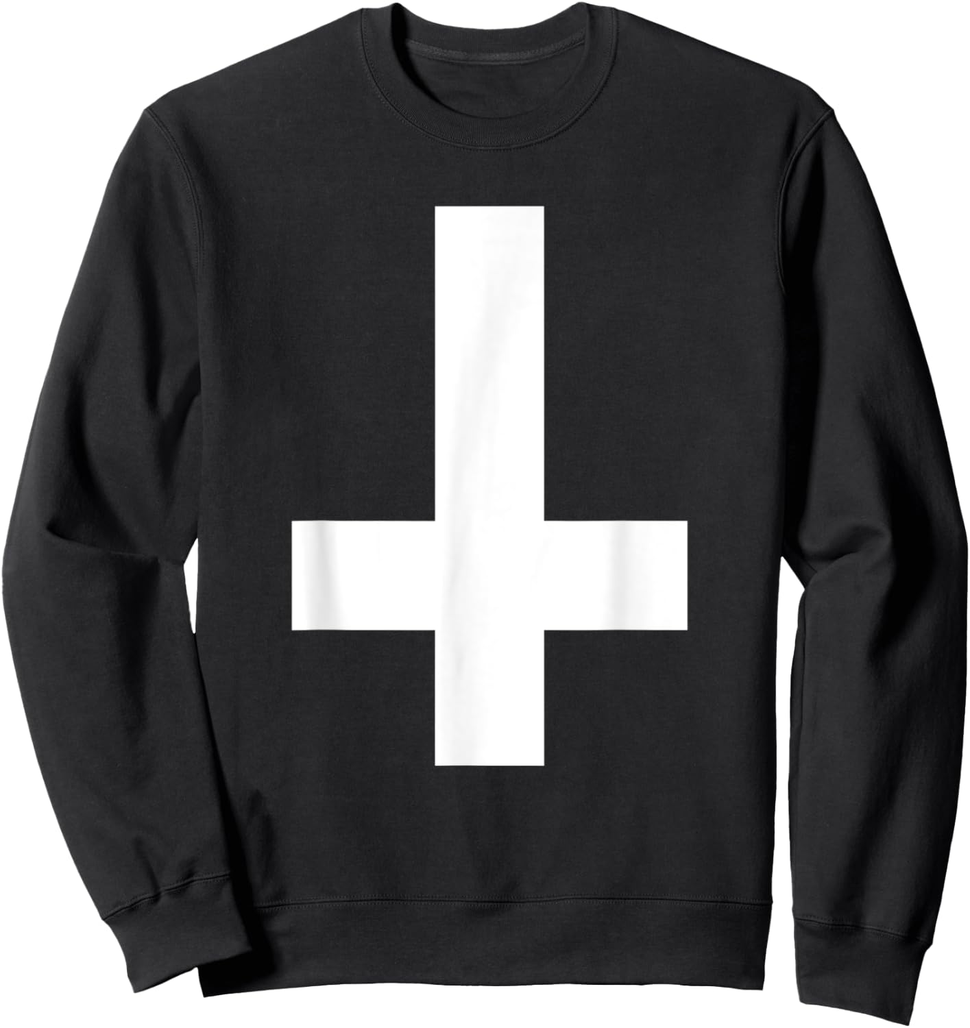 Inverted Cross Upside Down Cross Sweatshirt - Sweatshirt | Black