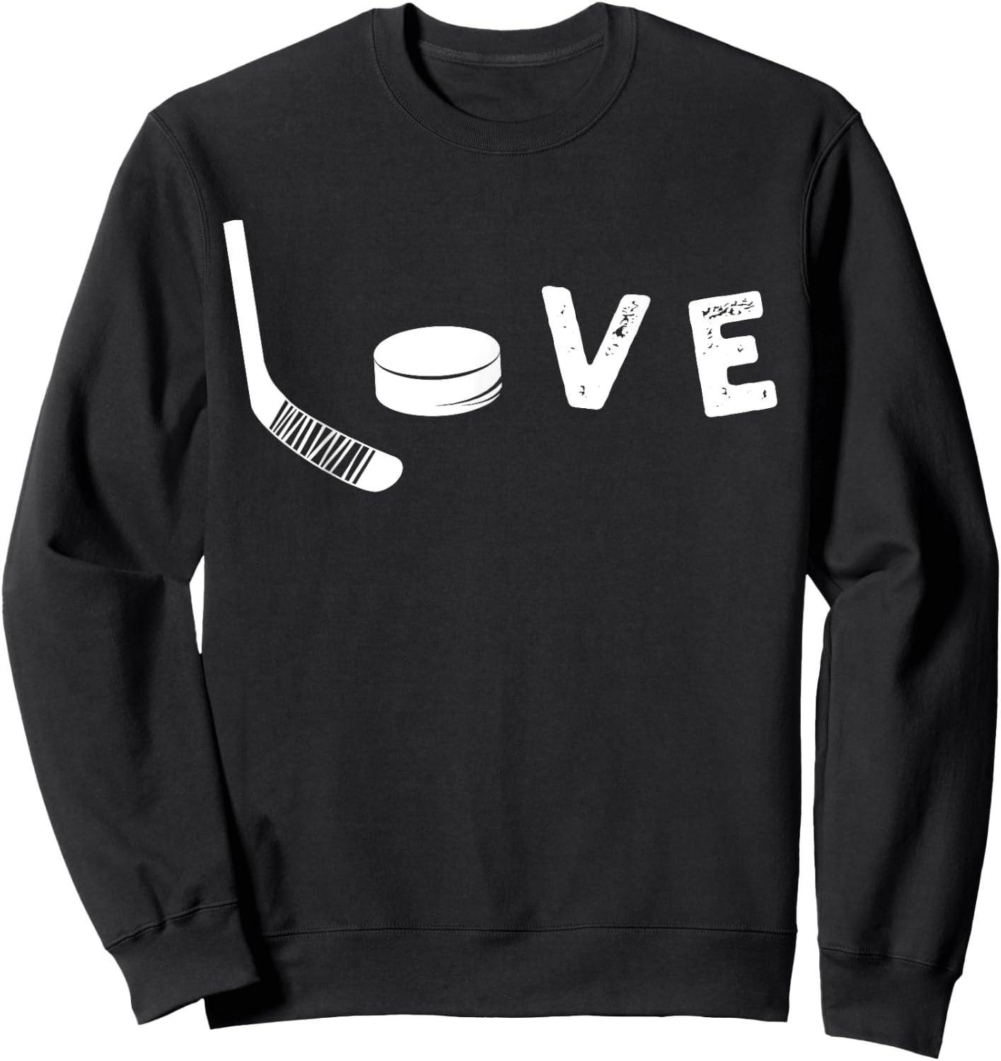 Love Ice Hockey , Valentine's Day Gift Hockey Lover Sweatshirt - Sweatshirt | Black