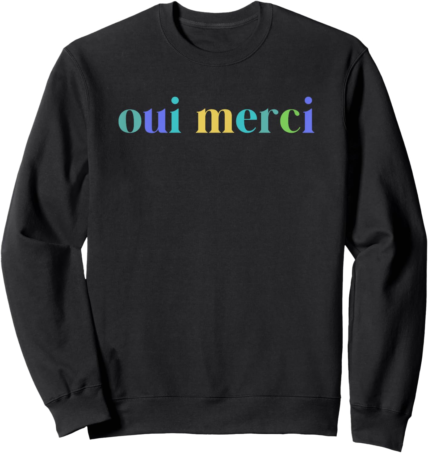 Oui Merci French Language France Spoken Words Kids Sweatshirt - Sweatshirt | Black