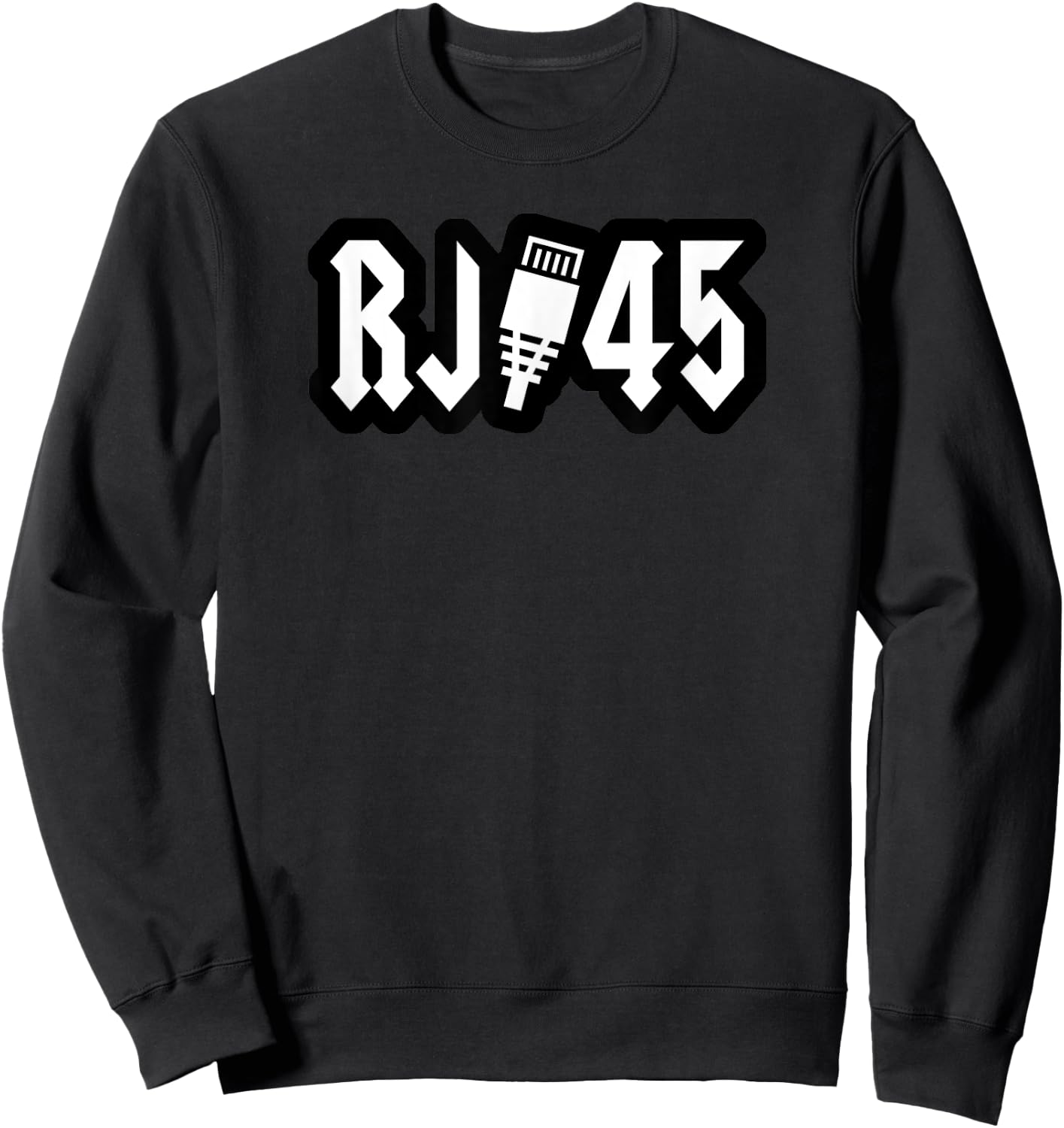 Funny Internet RJ-45 Connector Heavy Rock Internet Sweatshirt - Sweatshirt | Black