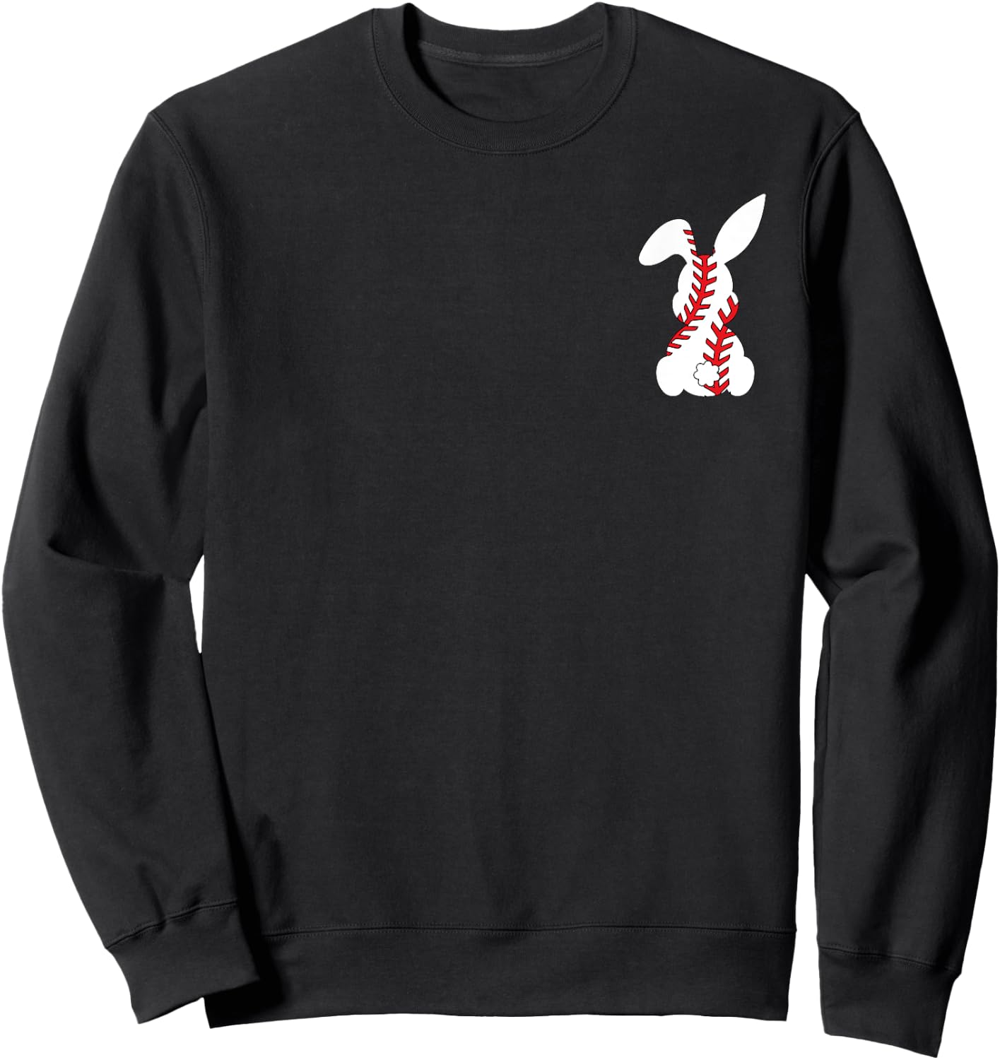 Easter Bunny Baseball Sport Easter Baseball Pocket Rabbit Sweatshirt - Sweatshirt | Black