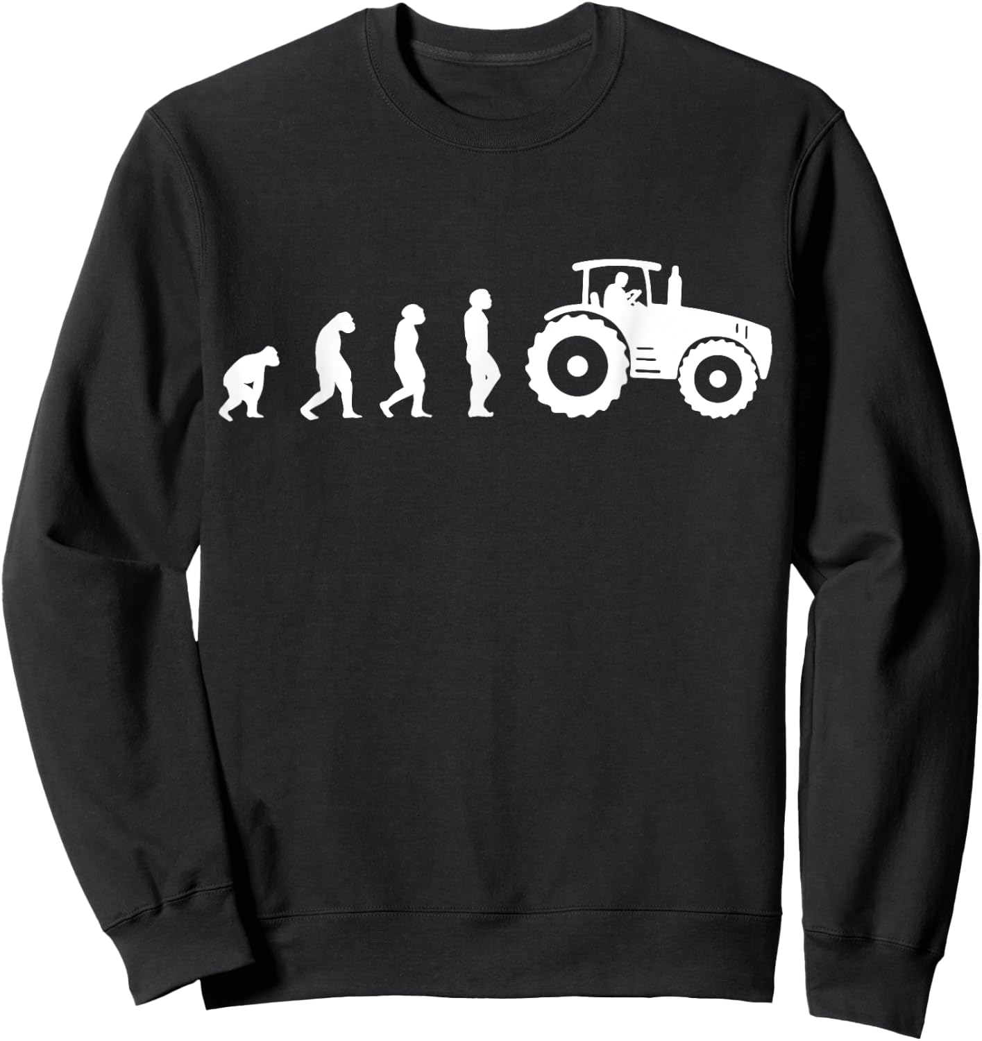 Evolution of the Farmer Funny Tractor Farming Gift Sweatshirt - Sweatshirt | Black