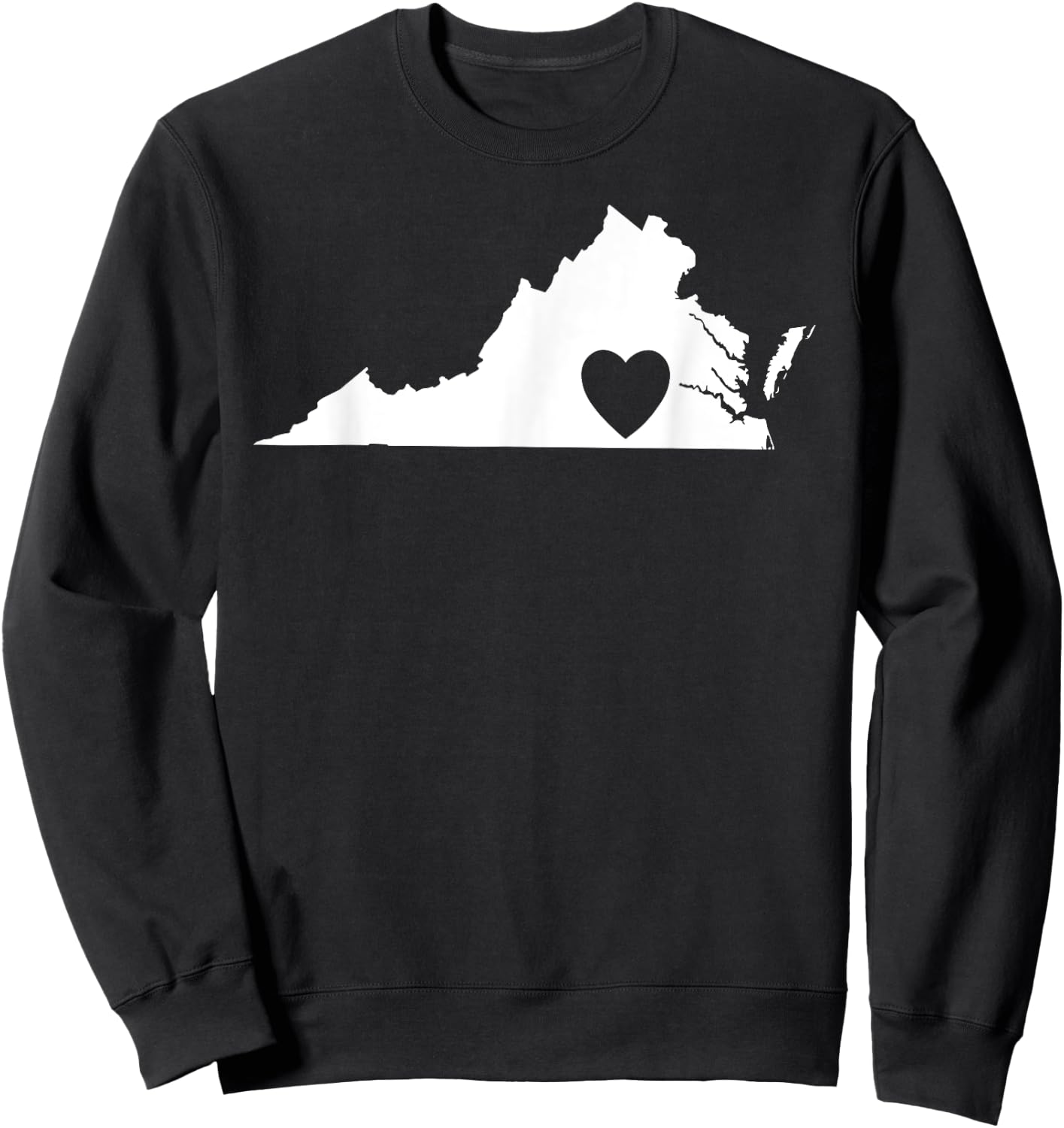 Virginia Lovers State Heart | Vintage Throwback Gift Sweatshirt - Sweatshirt | Black