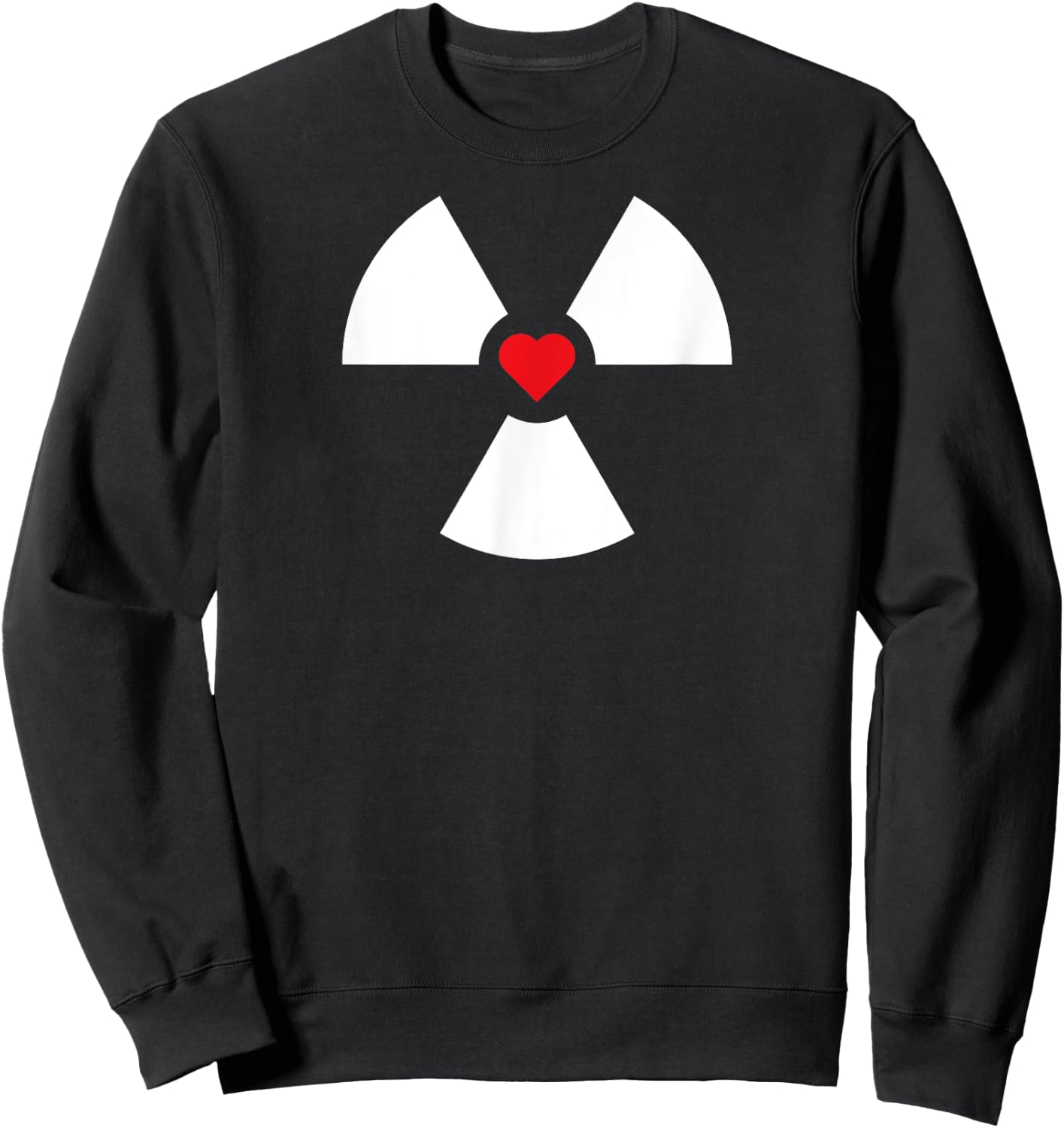 Radioactive Sign Radiation Hazard Heart Symbol Nuclear Love Sweatshirt - Sweatshirt | Black