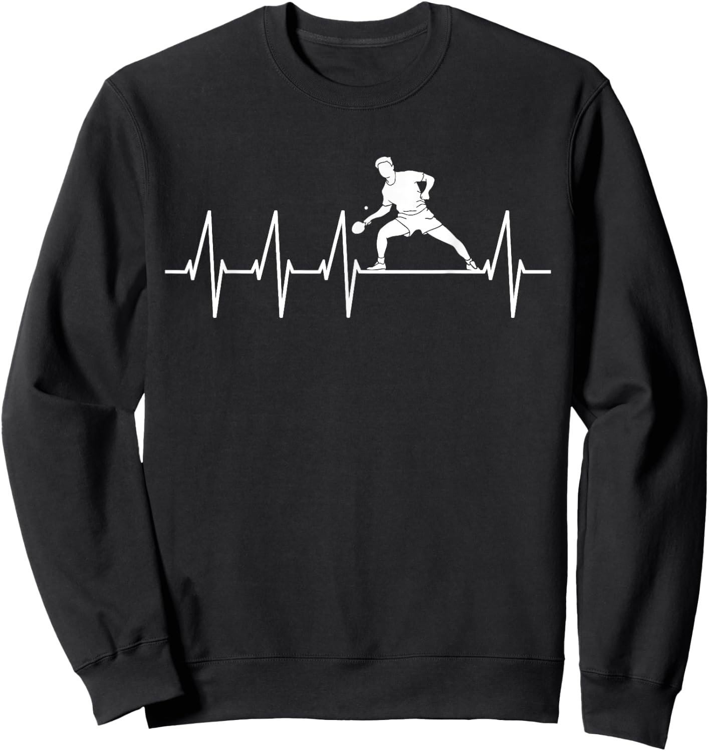 Table tennis heartbeat butterfly table tennis player Sweatshirt - Sweatshirt | Black