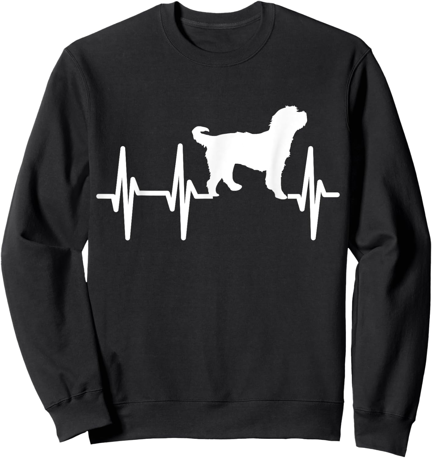 Bernedoodle Heartbeat Dog Mom Dad Pet Gift Sweatshirt - Sweatshirt | Black