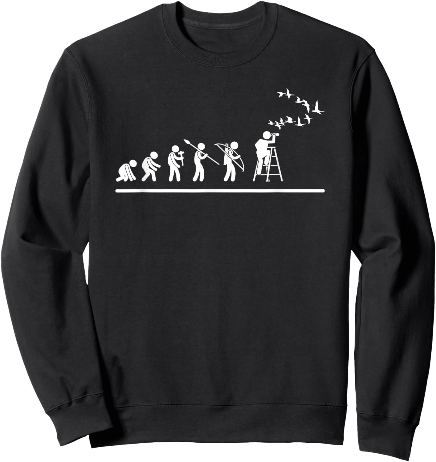 Funny Birding Watch Designs Bird Watching Evolution Funny Bird Watching Sweatshirt - Sweatshirt | Black