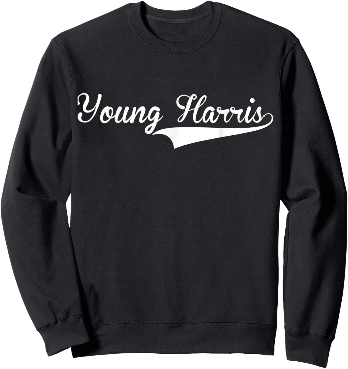 YOUNG HARRIS Baseball Vintage Retro Font Sweatshirt - Sweatshirt | Black