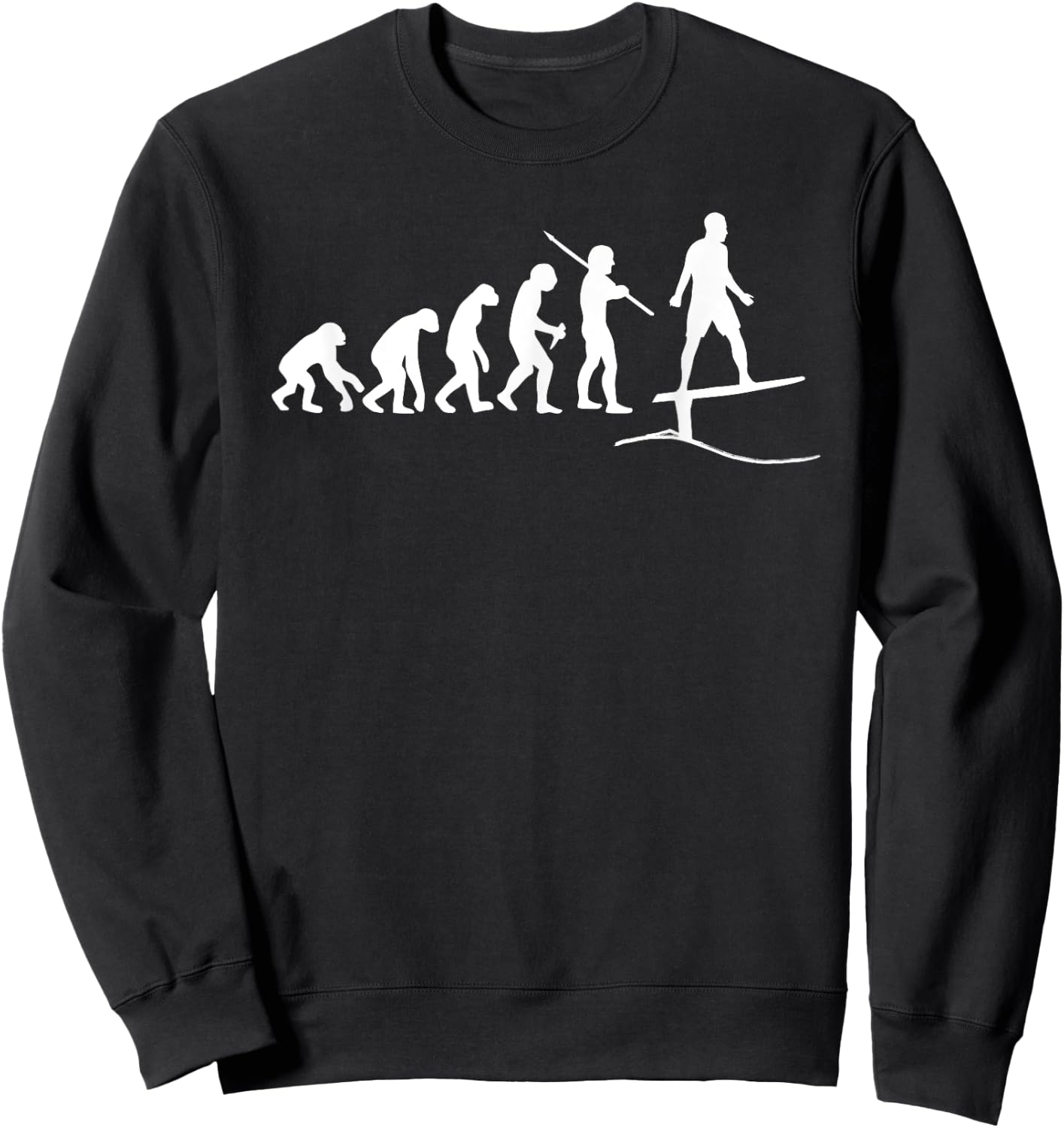 Funny Foils Surfing Boarding Evolution Wave Surf Foiling Sweatshirt - Sweatshirt | Black