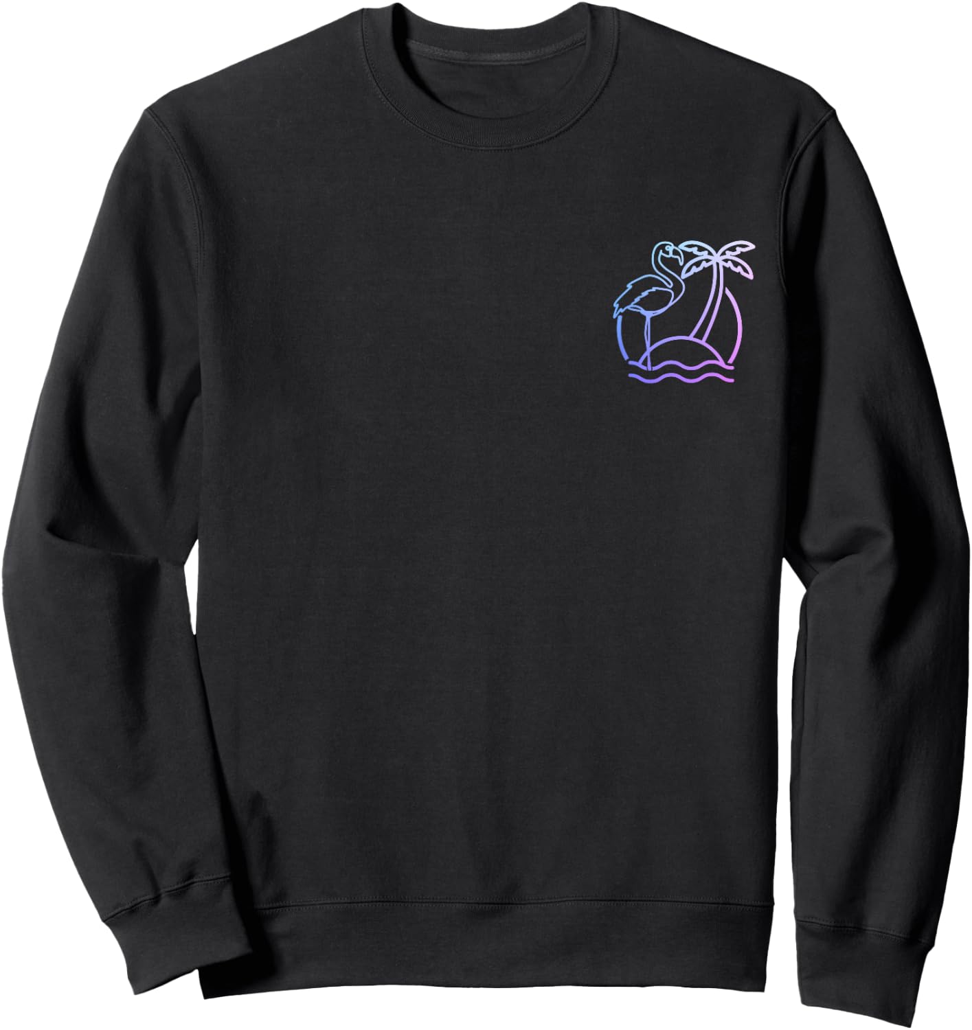 Flamingo Retro 80s Beach Vintage Flamingo Lovers Sweatshirt - Sweatshirt | Black