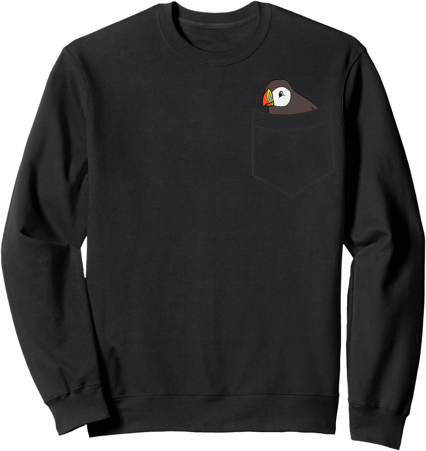 Puffin In The Pocket Seabird Iceland Pocket Puffin Sweatshirt - Sweatshirt | Black