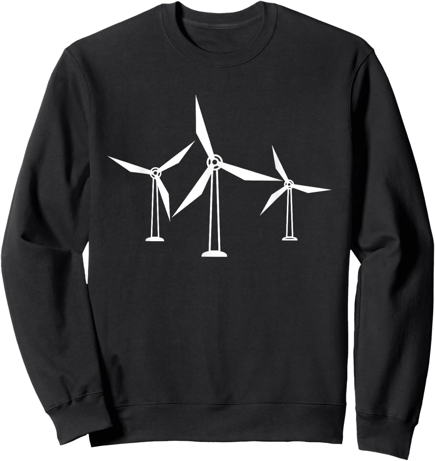 Funny Renewable Energy Solar Wind Windmill Turbine Farm Gift Sweatshirt - Sweatshirt | Black