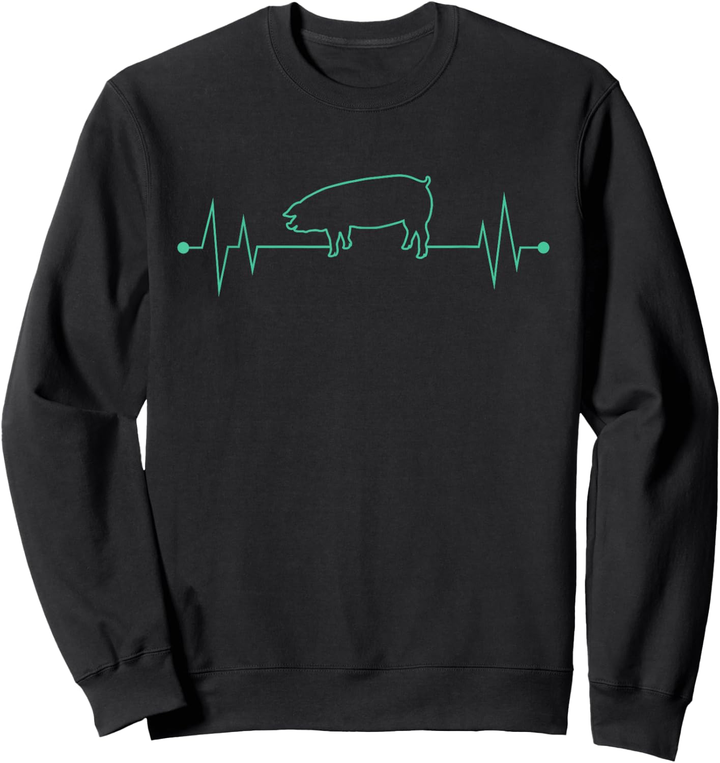 I Love My Pig Heart Valve Heartbeat Funny Barn Farmer Gift Sweatshirt - Sweatshirt | Black