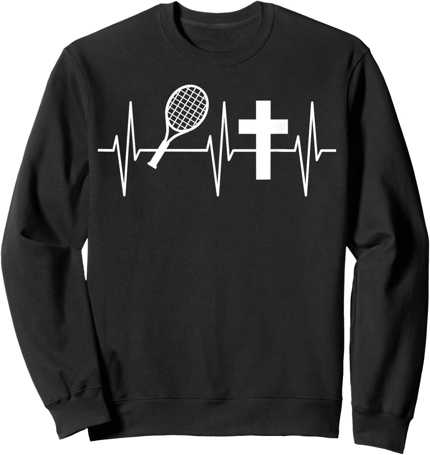 Christian Tennis Shirt Religious Jesus Tennis Player Sweatshirt - Sweatshirt | Black