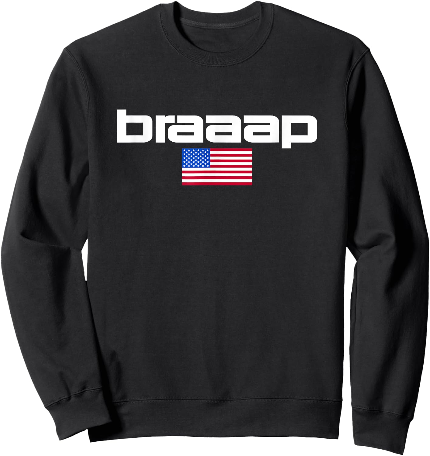 Motocross Dirt Bike American Flag Braaap Logo Kids Men Sweatshirt - Sweatshirt | Black