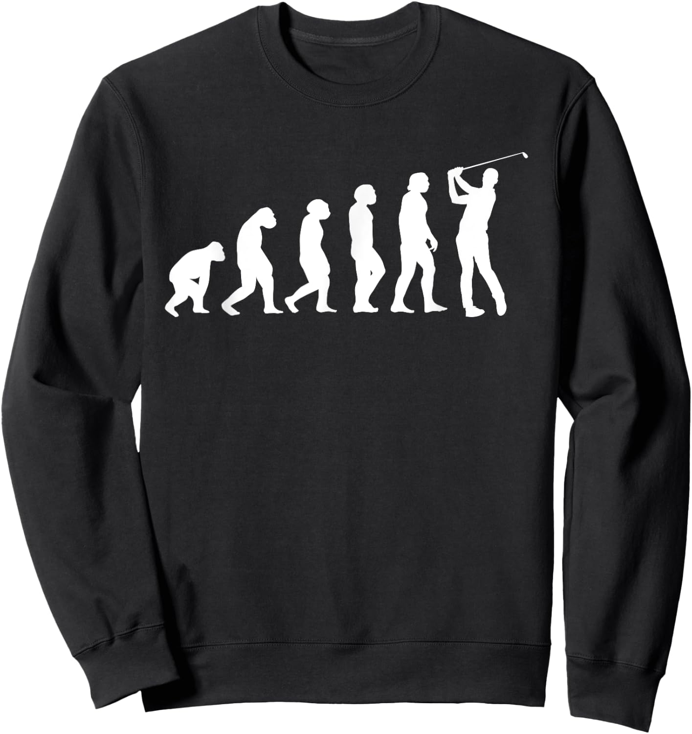 Golf Evolution Man Monkey Ape Golfer Golf Lover Player Sweatshirt - Sweatshirt | Black