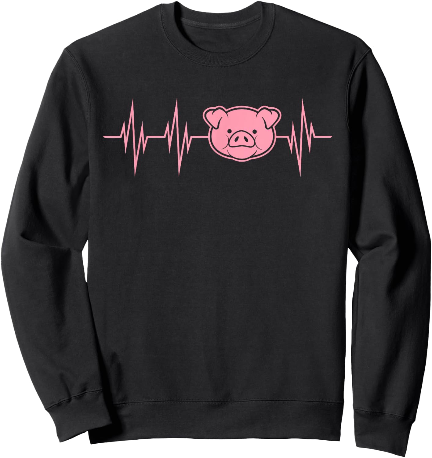 I Love My Pig Heart Valve Heartbeat Funny Barn Farmer Gift Sweatshirt - Sweatshirt | Black