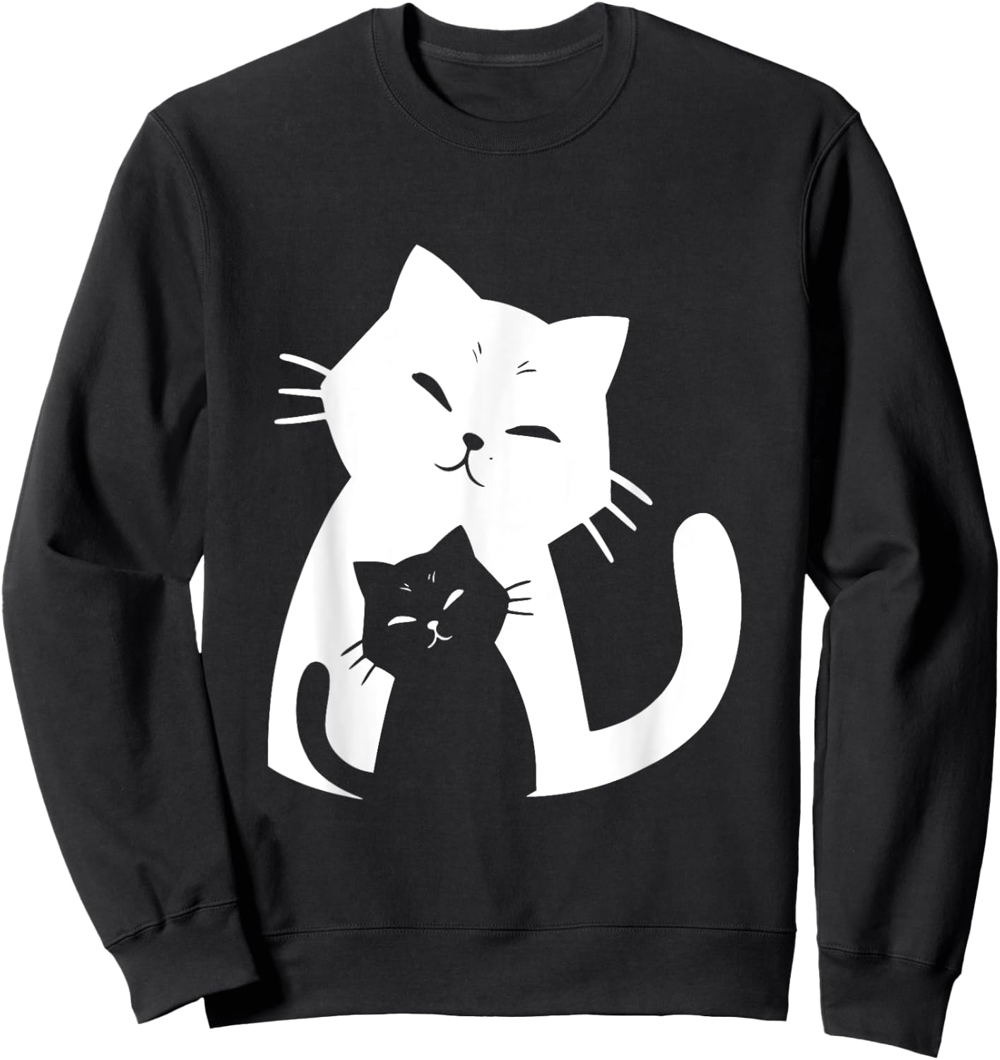 Black Cat and White Cat Women Girls Kids Sweatshirt - Sweatshirt | Black
