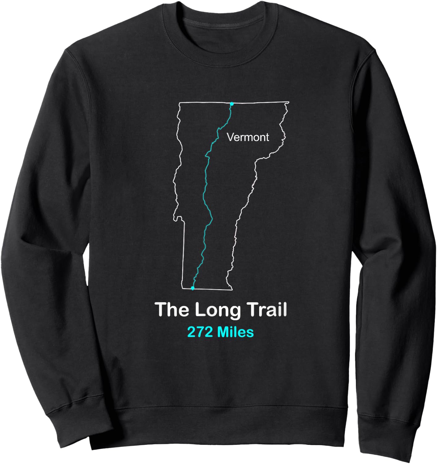The Long-Trail in Vermont Route Map Sweatshirt - Sweatshirt | Black