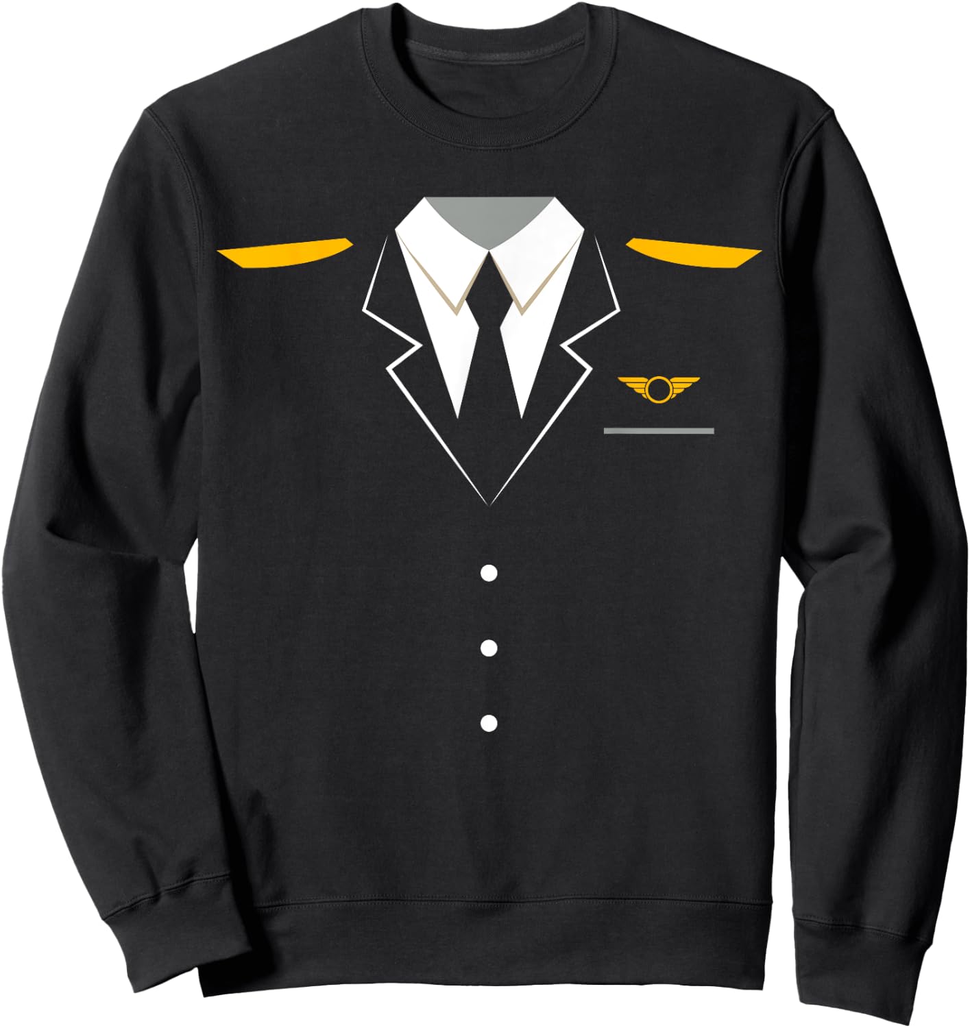 Airplane Pilot Uniform | Halloween Captain Sweatshirt - Sweatshirt | Black