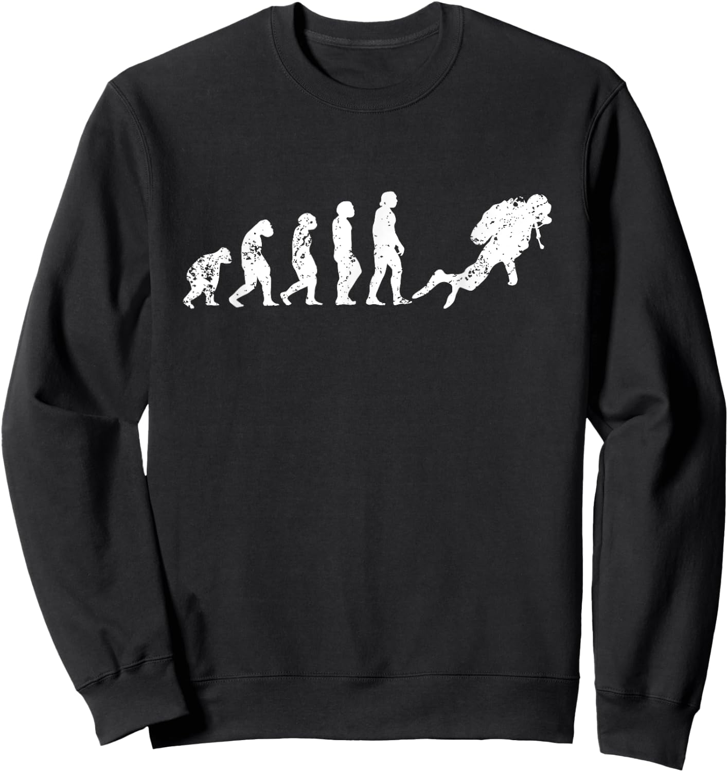 Evolution Of Scuba Diving Funny Monkey Ape Sea Dive Of Man Sweatshirt - Sweatshirt | Black