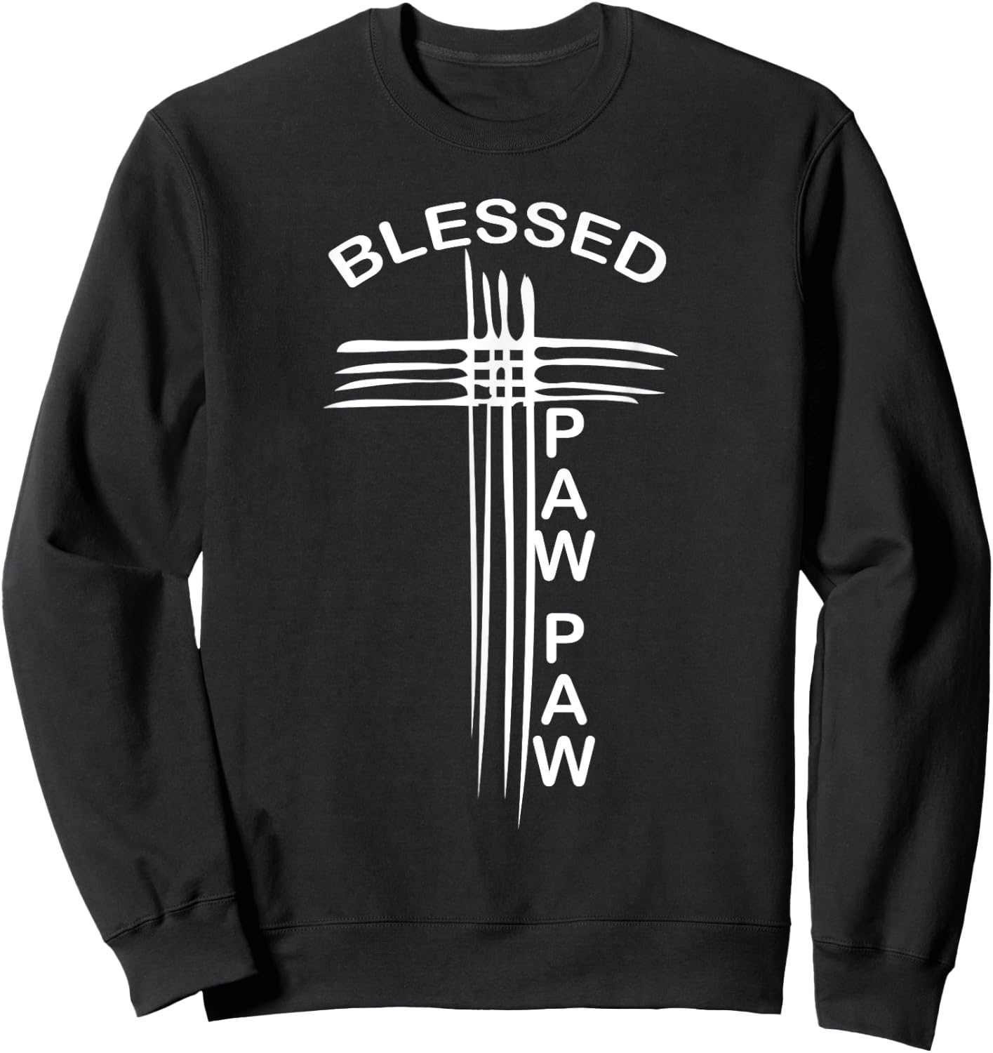 Blessed Paw Paw Grandpa Christian Cross Religious Sweatshirt - Sweatshirt | Black