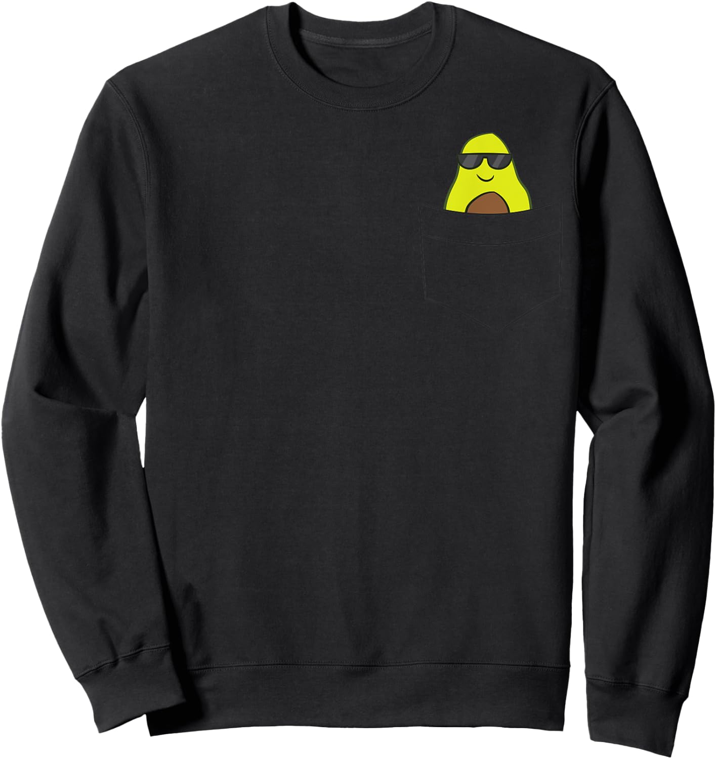 Avocado In A Pocket Vegan Food Avocado In Pocket Sweatshirt - Sweatshirt | Black