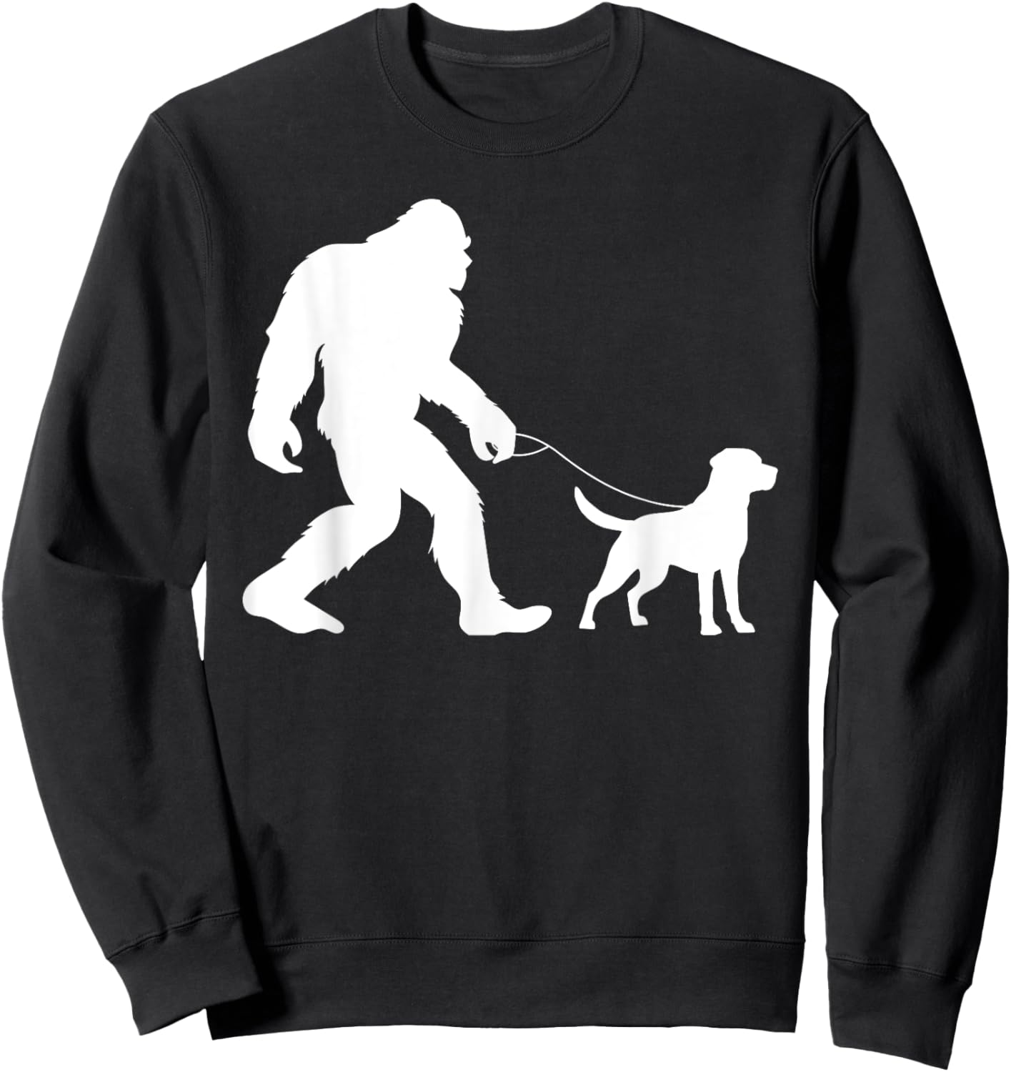 Fun Bigfoot Sasquatch Walking Labrador Retriever Gag Gift Sweatshirt - Sweatshirt | Black
