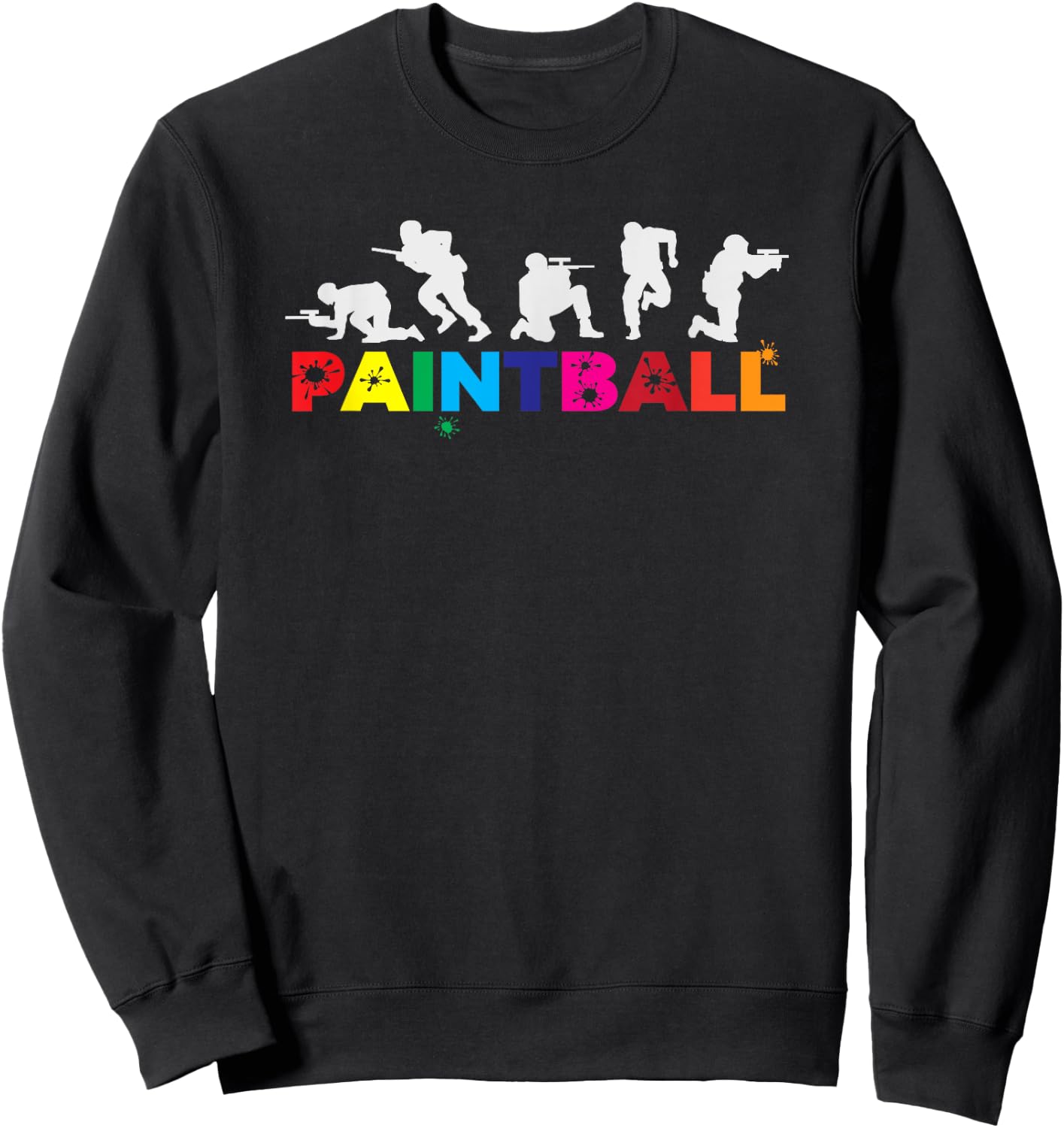 Cool Retro Paintball Player Splatter Paintball Gift Sweatshirt - Sweatshirt | Black