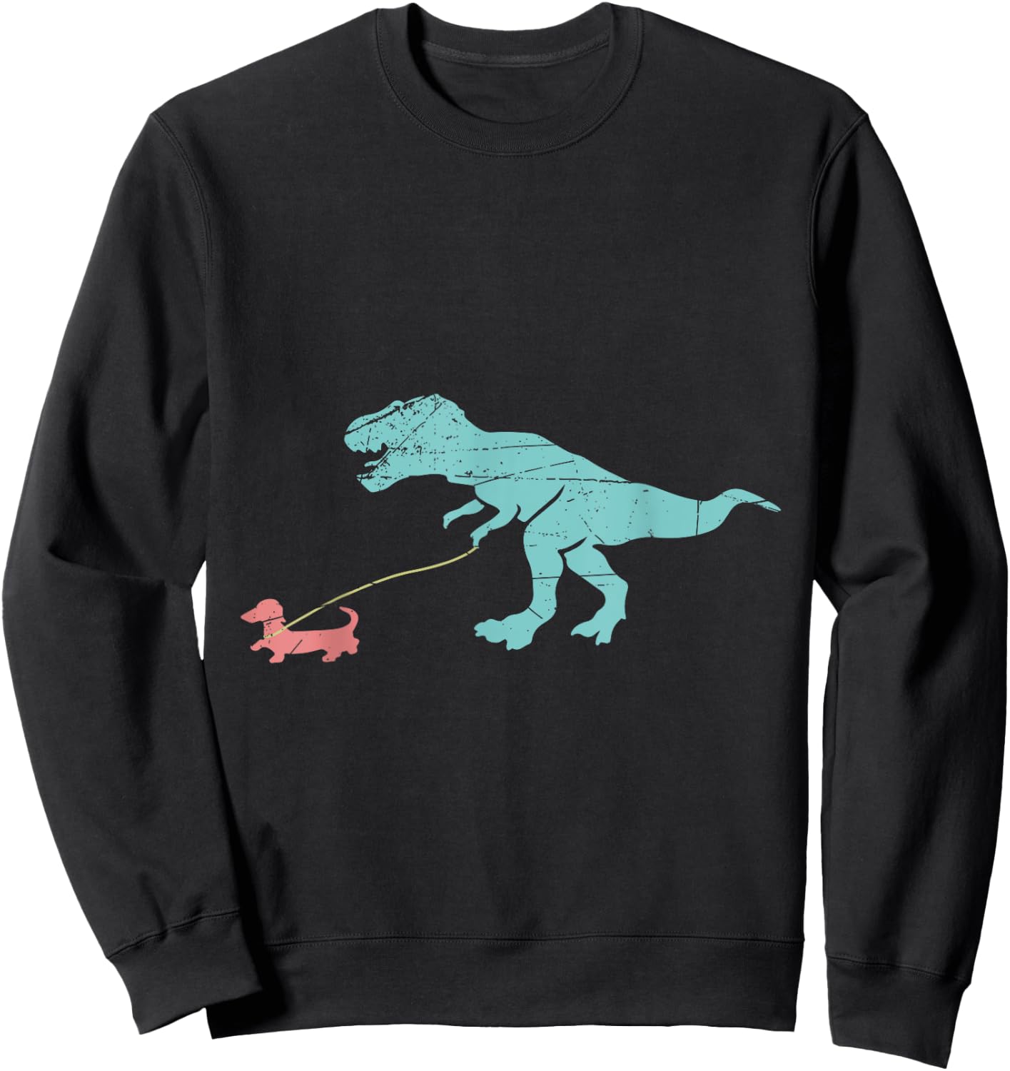 Funny Dinosaur Dachshund Sweatshirt - Sweatshirt | Black