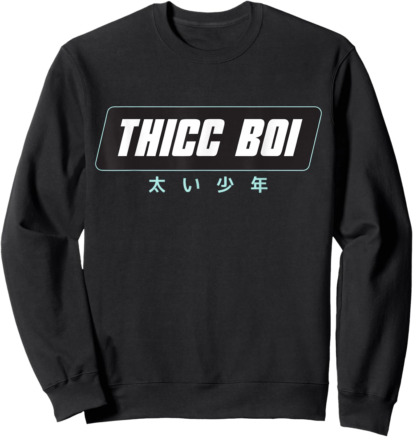 Thicc Boi Sarcastic Pastel Goth & Kawaii Japanese Gift Sweatshirt - Sweatshirt | Black