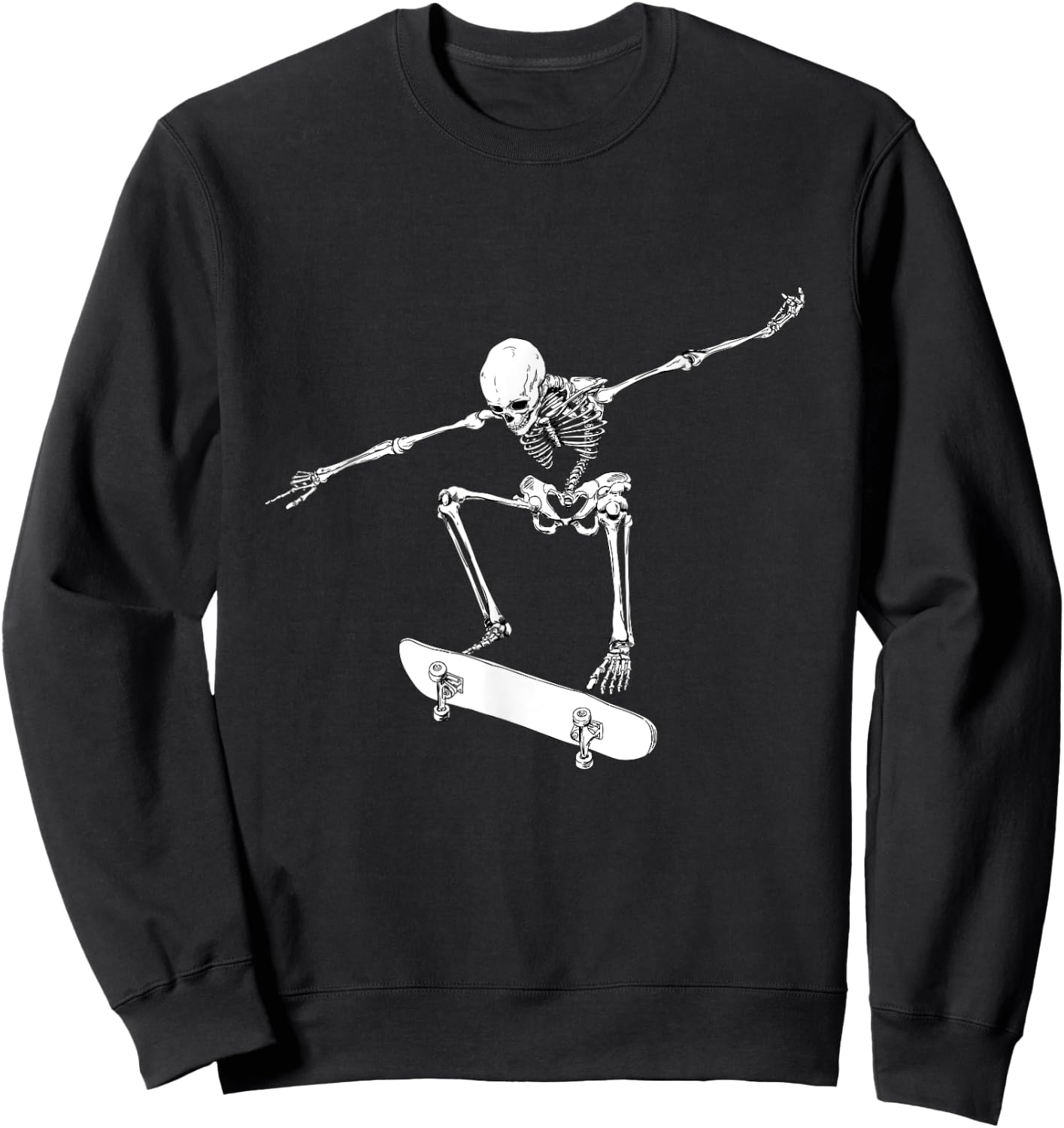 Halloween Skateboard Shirt Boy Skateboarding Men Skeleton Sweatshirt - Sweatshirt | Black